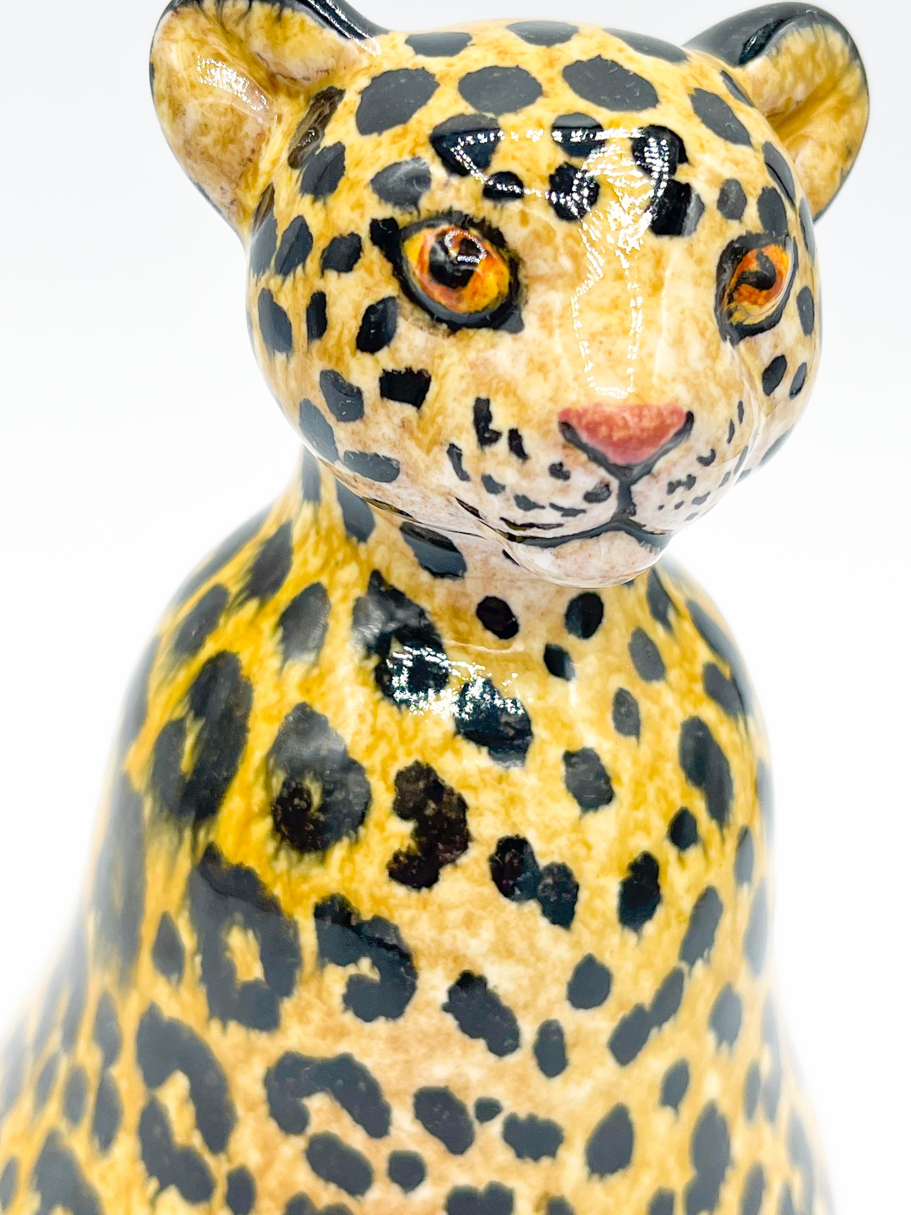 Mid Century Vintage Italian Terracotta Cheetah Glazed Bell Accessory 1970s For Sale 1