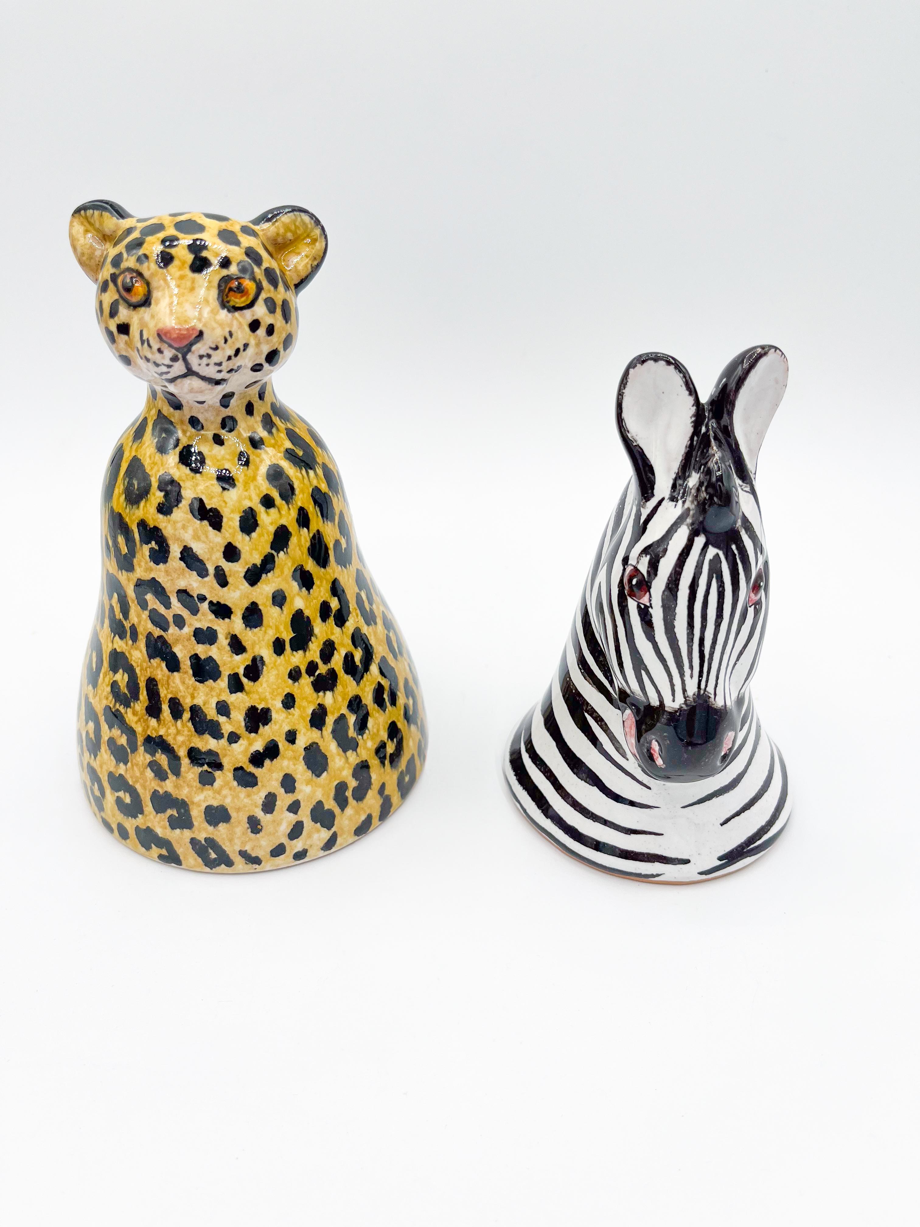 Mid Century Vintage Italian Terracotta Cheetah Glazed Bell Accessory 1970s For Sale 2