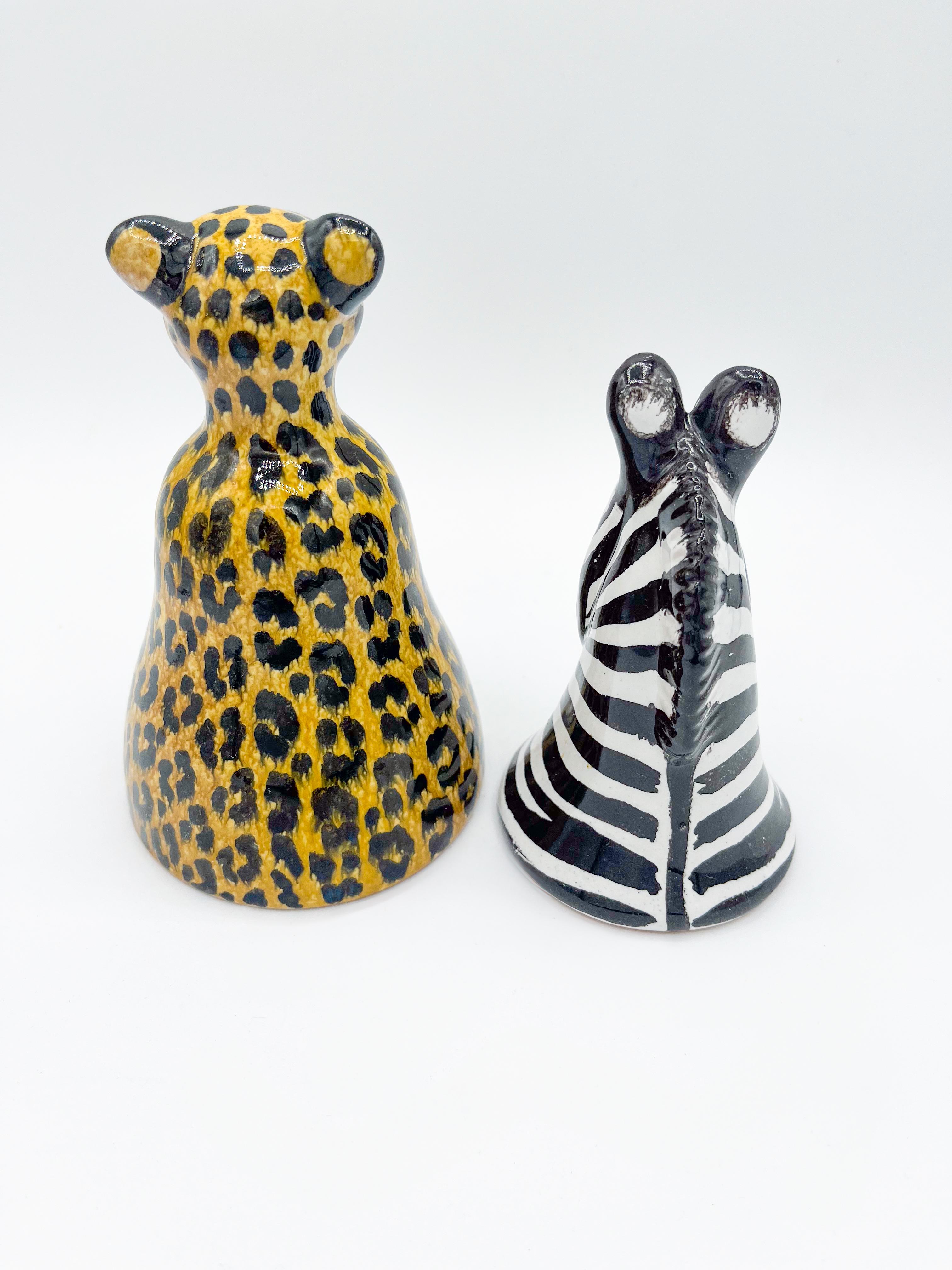 Mid Century Vintage Italian Terracotta Cheetah Glazed Bell Accessory 1970s For Sale 3