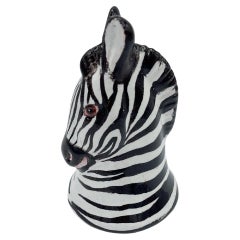 Mid Century Vintage Italian Terracotta Zebra Glazed Bell Accessory 1970s