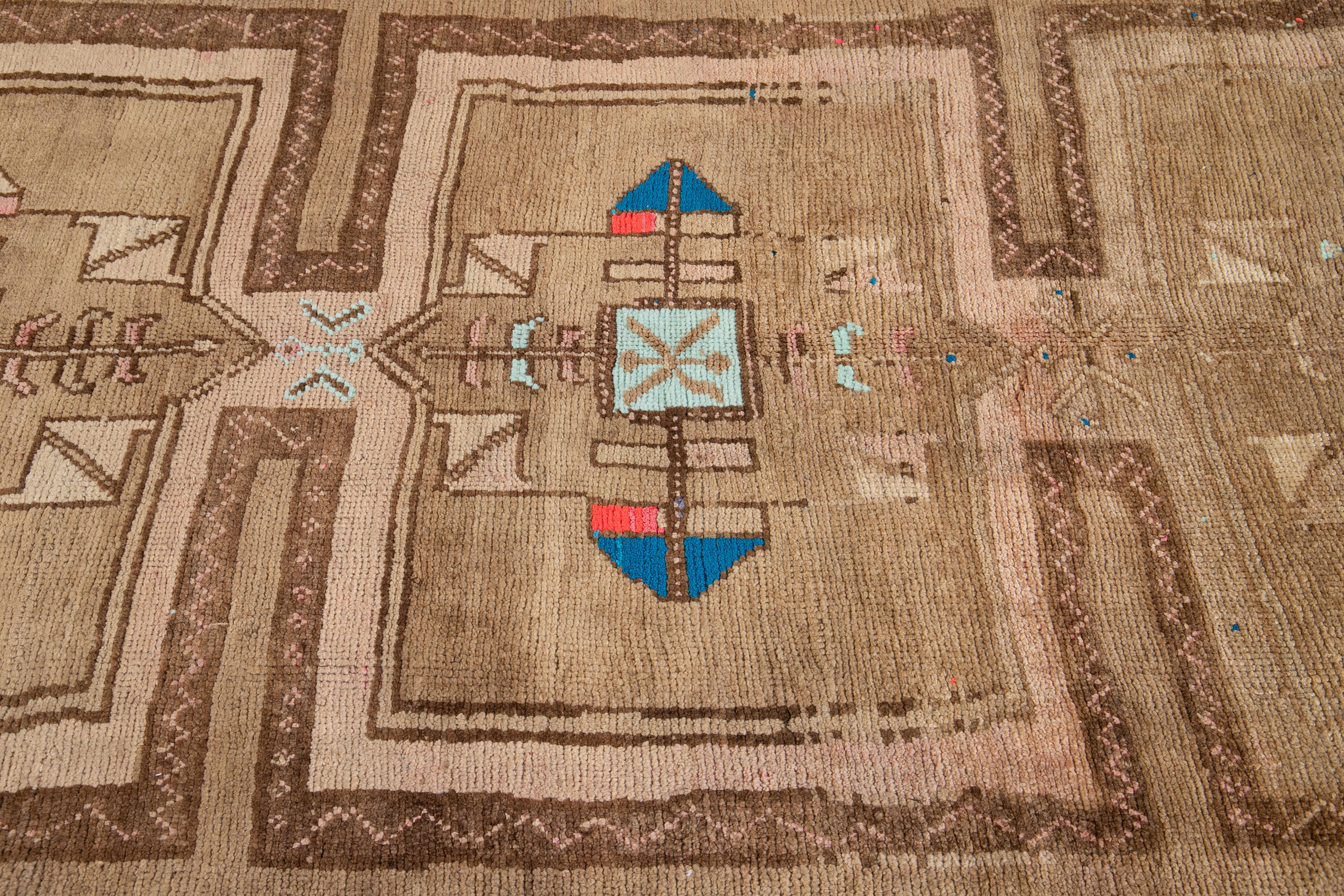 Midcentury Vintage Kars Runner Wool Rug For Sale 2