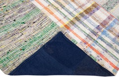 Mid-Century Vintage Kilim Multicolor Handmade Patchwork  Wool Rug