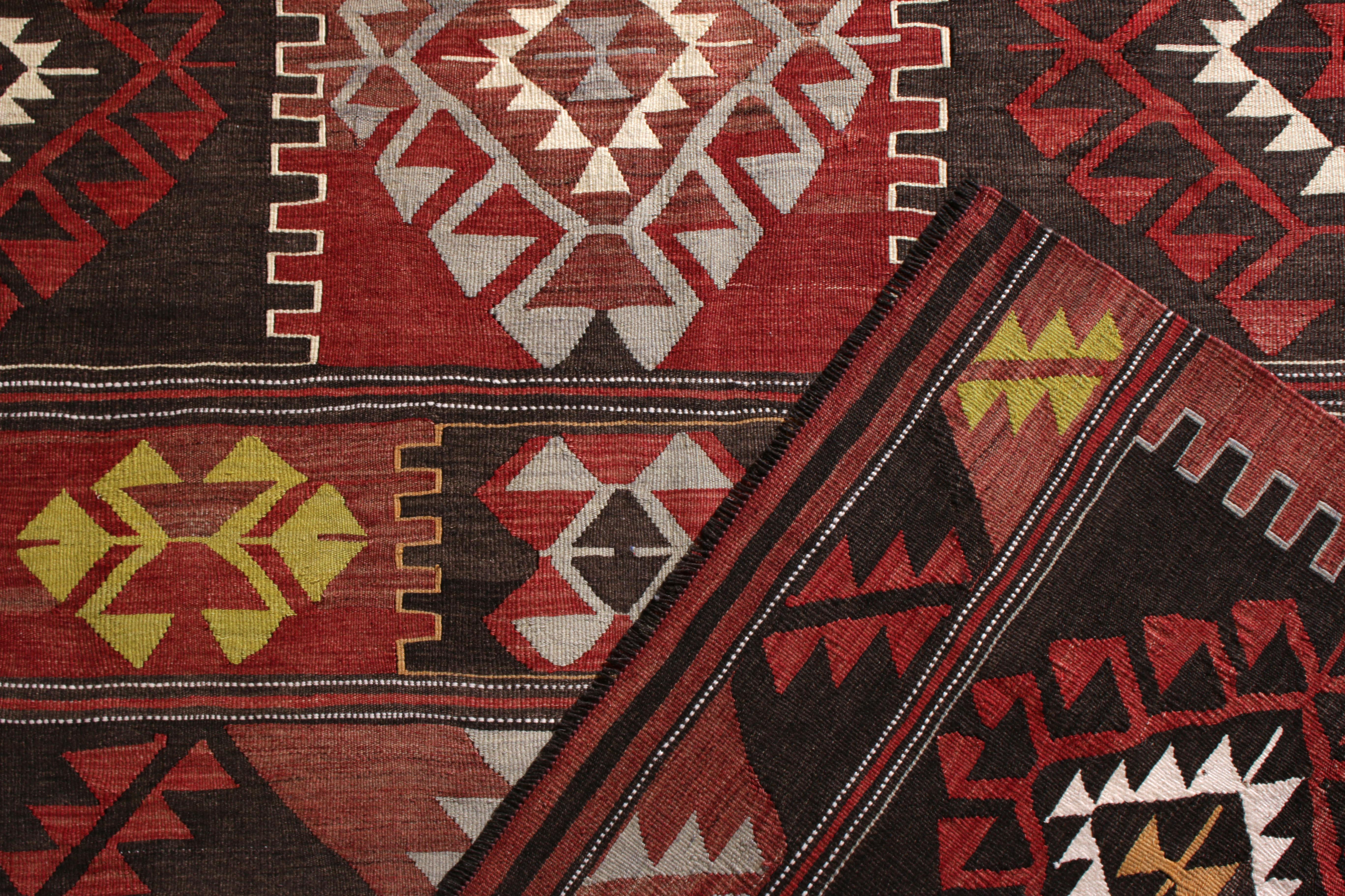Midcentury Vintage Kilim Rug Geometric Tribal All-Over Pattern by Rug & Kilim In Good Condition For Sale In Long Island City, NY