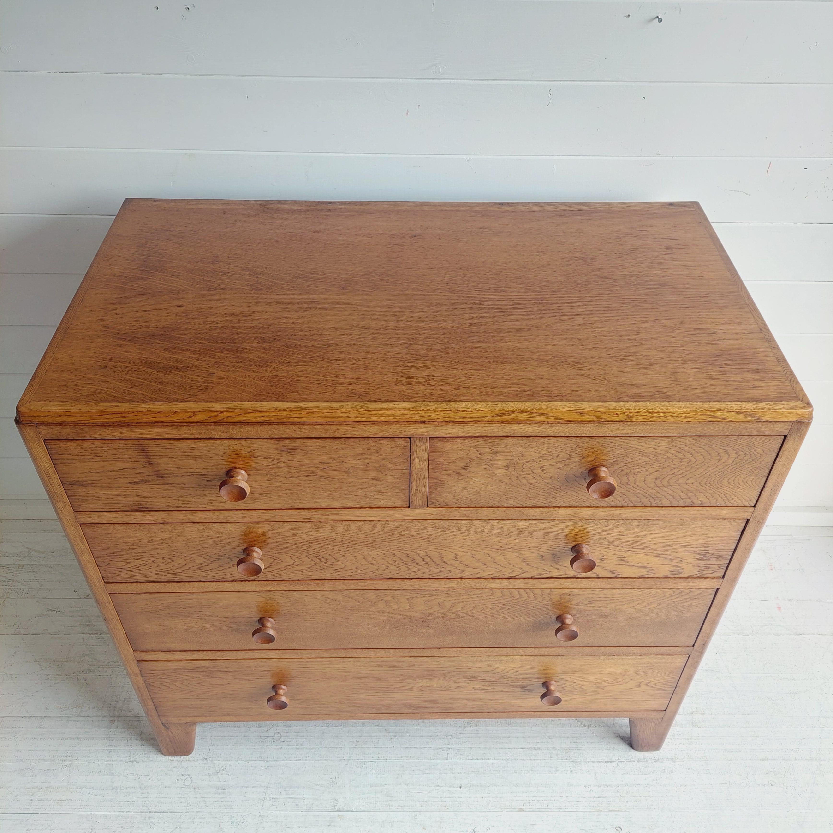 Mid Century Vintage Lebus Oak War Department Chest of Drawers, 1950s 7