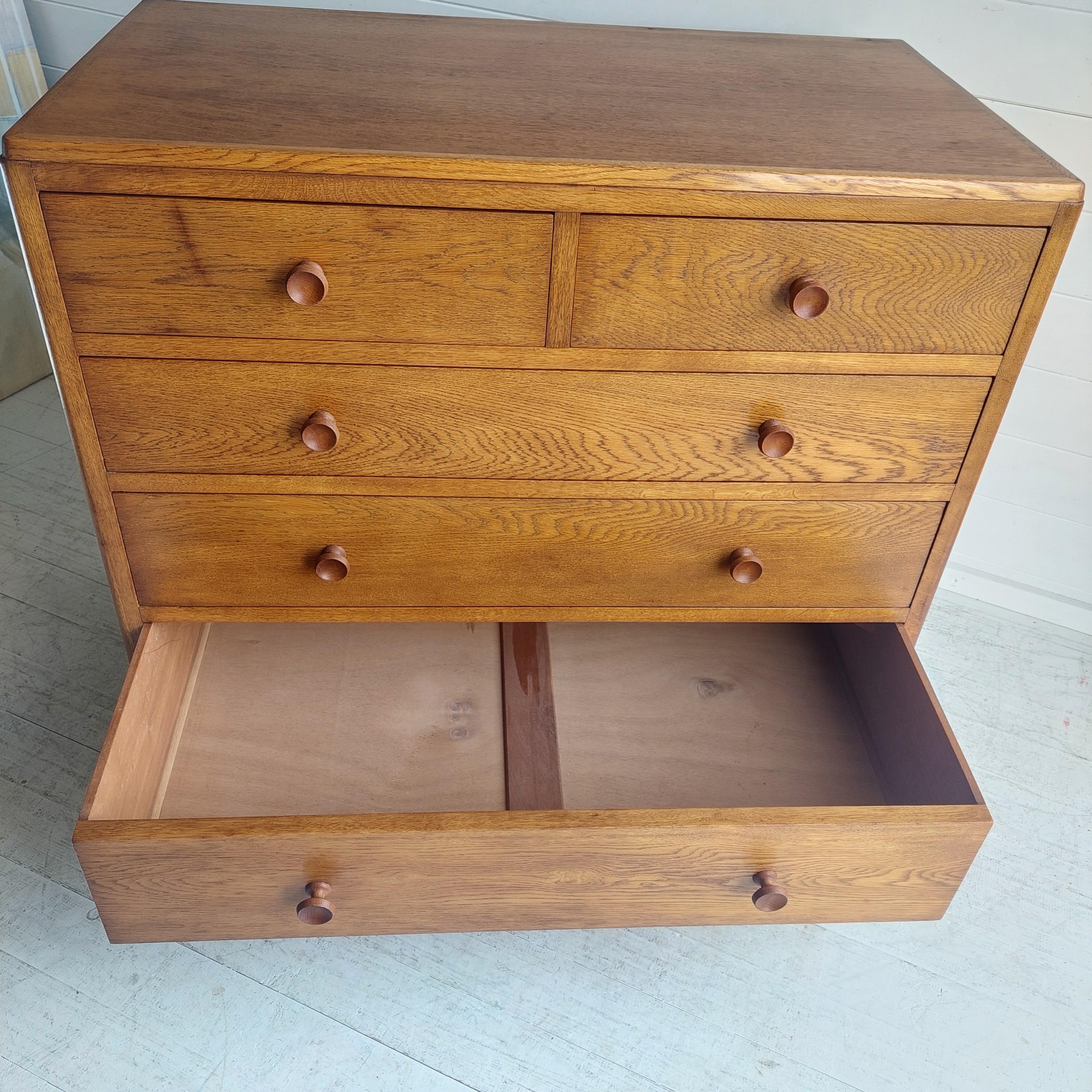 Mid Century Vintage Lebus Oak War Department Chest of Drawers, 1950s 8