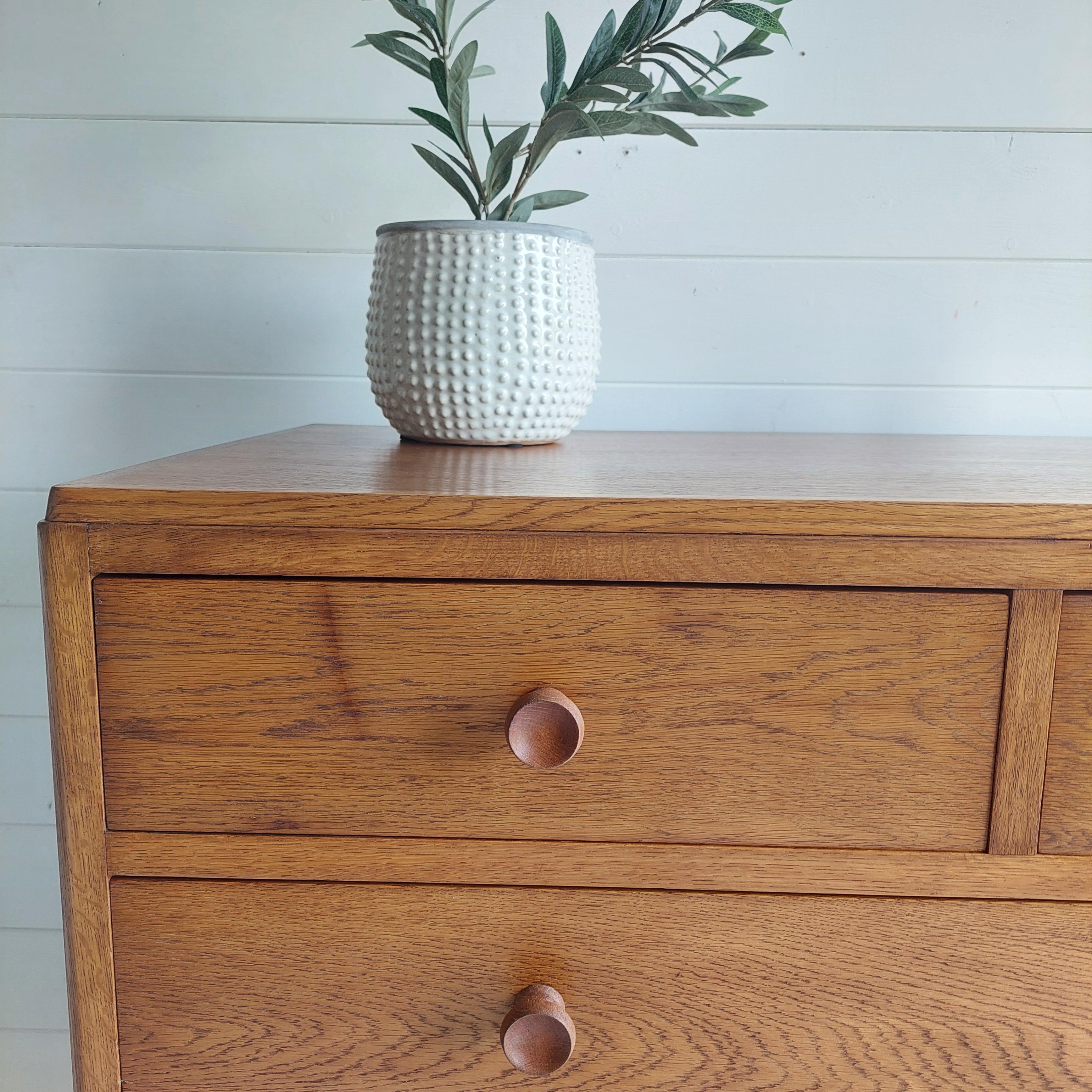 Mid Century Vintage Lebus Oak War Department Chest of Drawers, 1950s 10