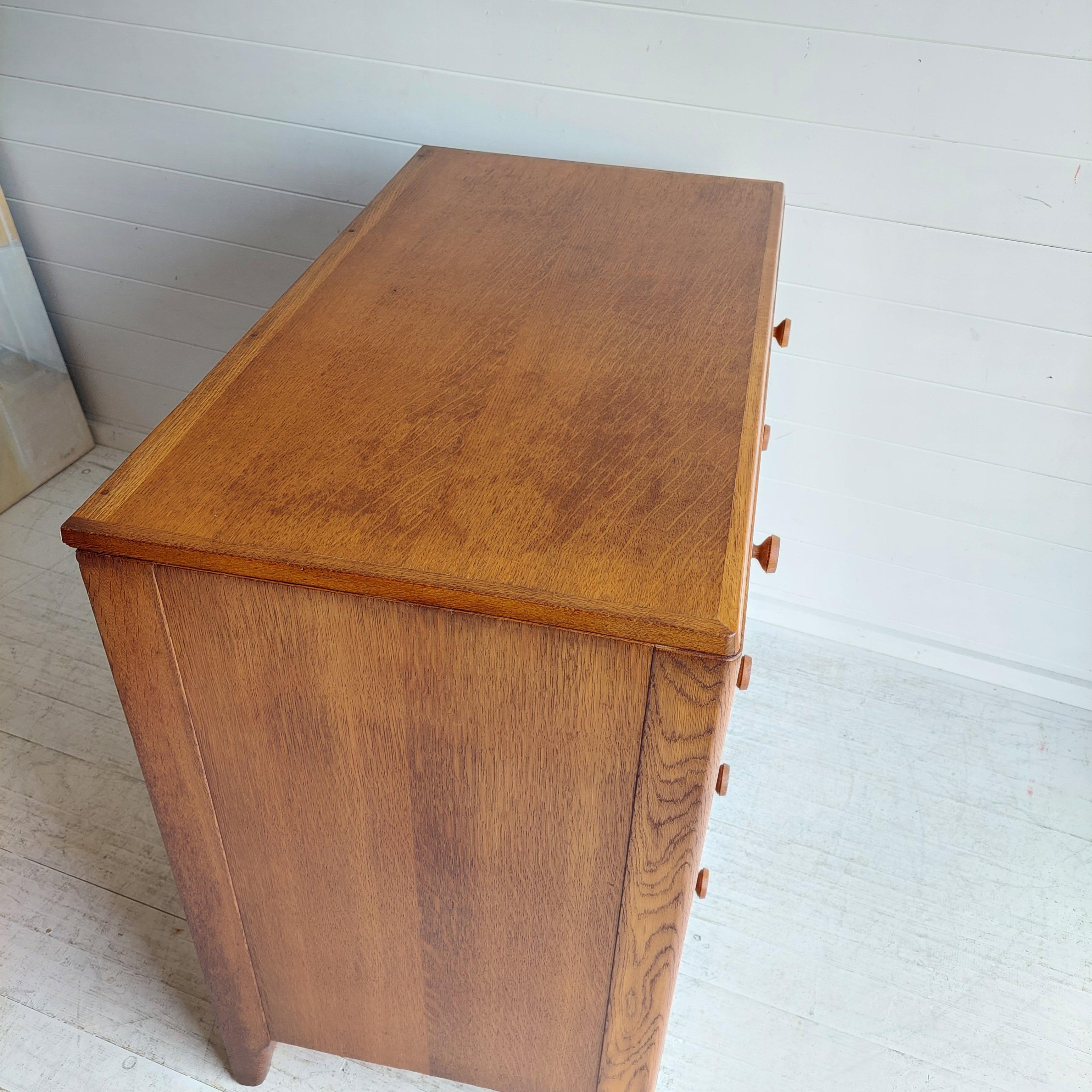 Mid Century Vintage Lebus Oak War Department Chest of Drawers, 1950s 11