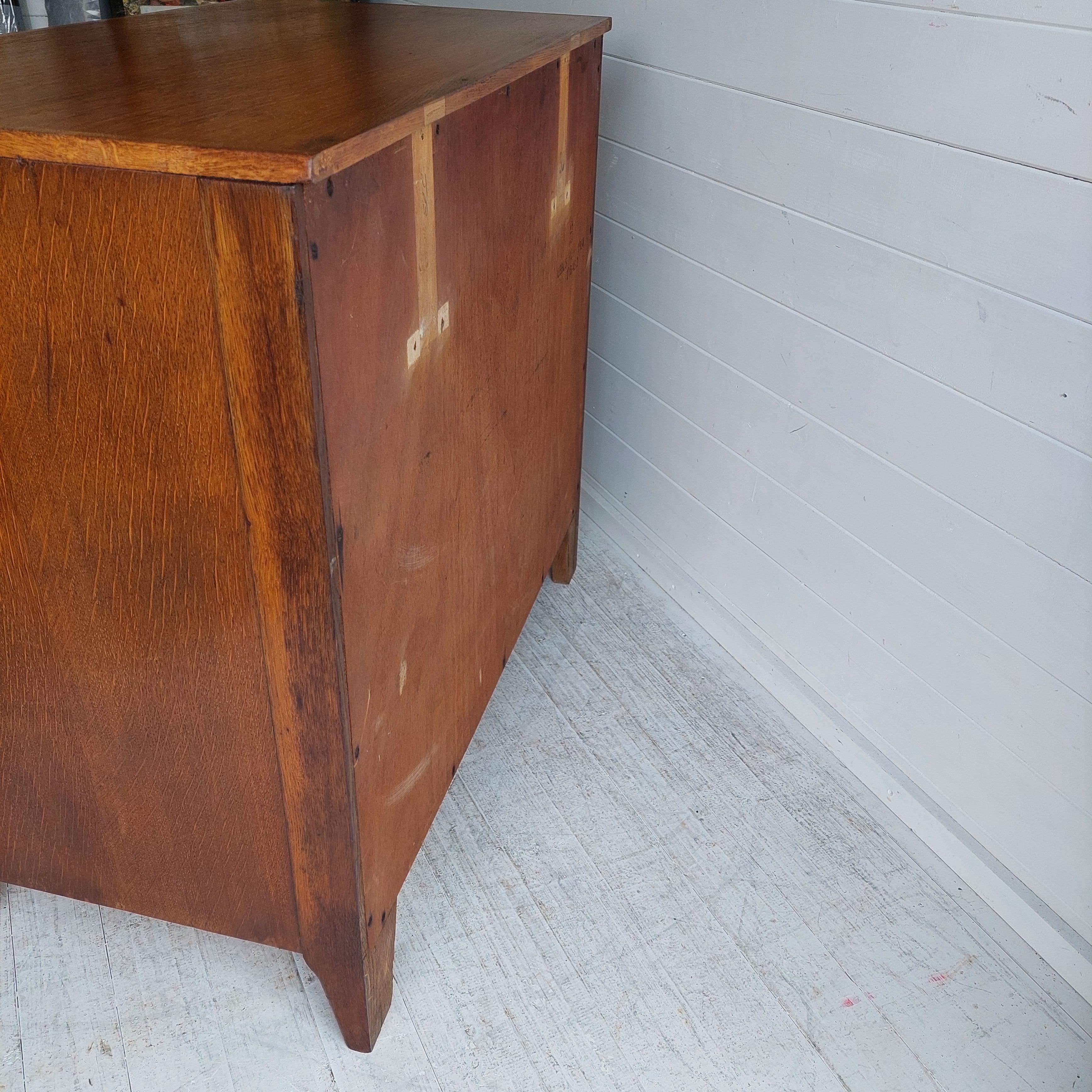 Mid Century Vintage Lebus Oak War Department Chest of Drawers, 1950s 13