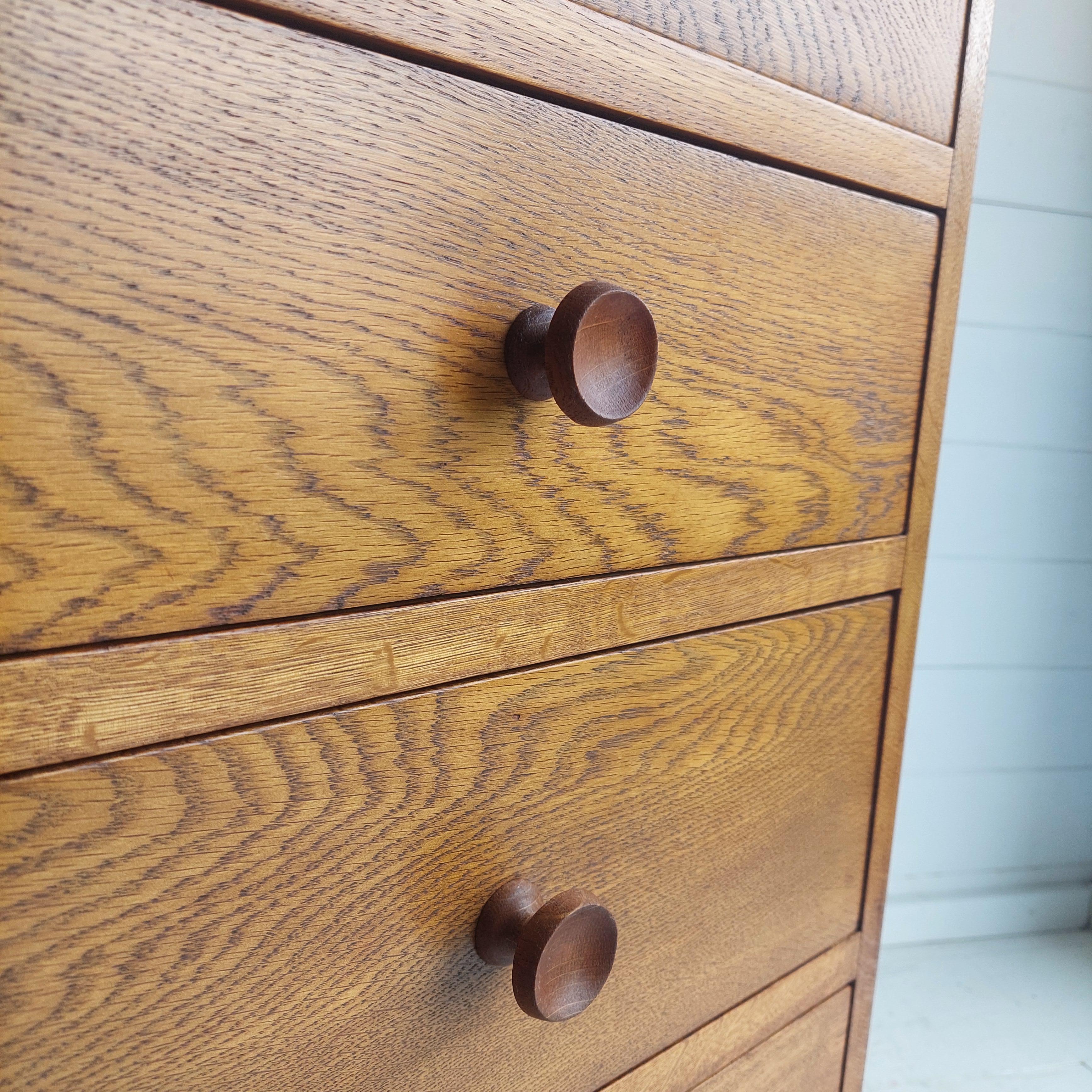 Mid Century Vintage Lebus Oak War Department Chest of Drawers, 1950s 2