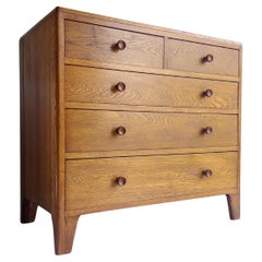 Mid Century Vintage Lebus Oak War Department Chest of Drawers, 1950s