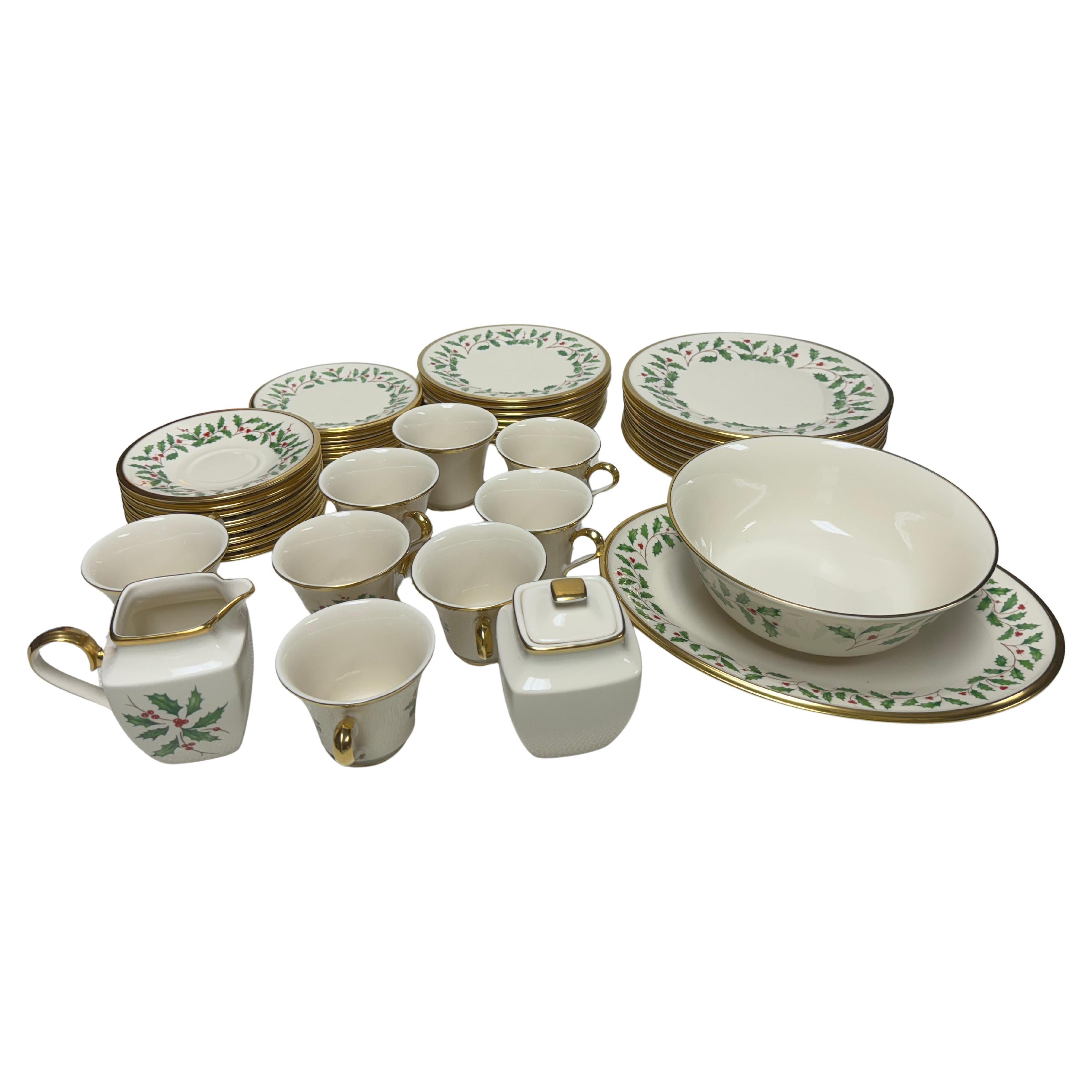 Vajilla festiva Lenox Vintage de mediados de siglo para 8