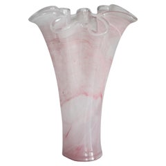 Mid Century Vintage Light Baby Pink Big Murano Glass Vase, Italy, 2000s