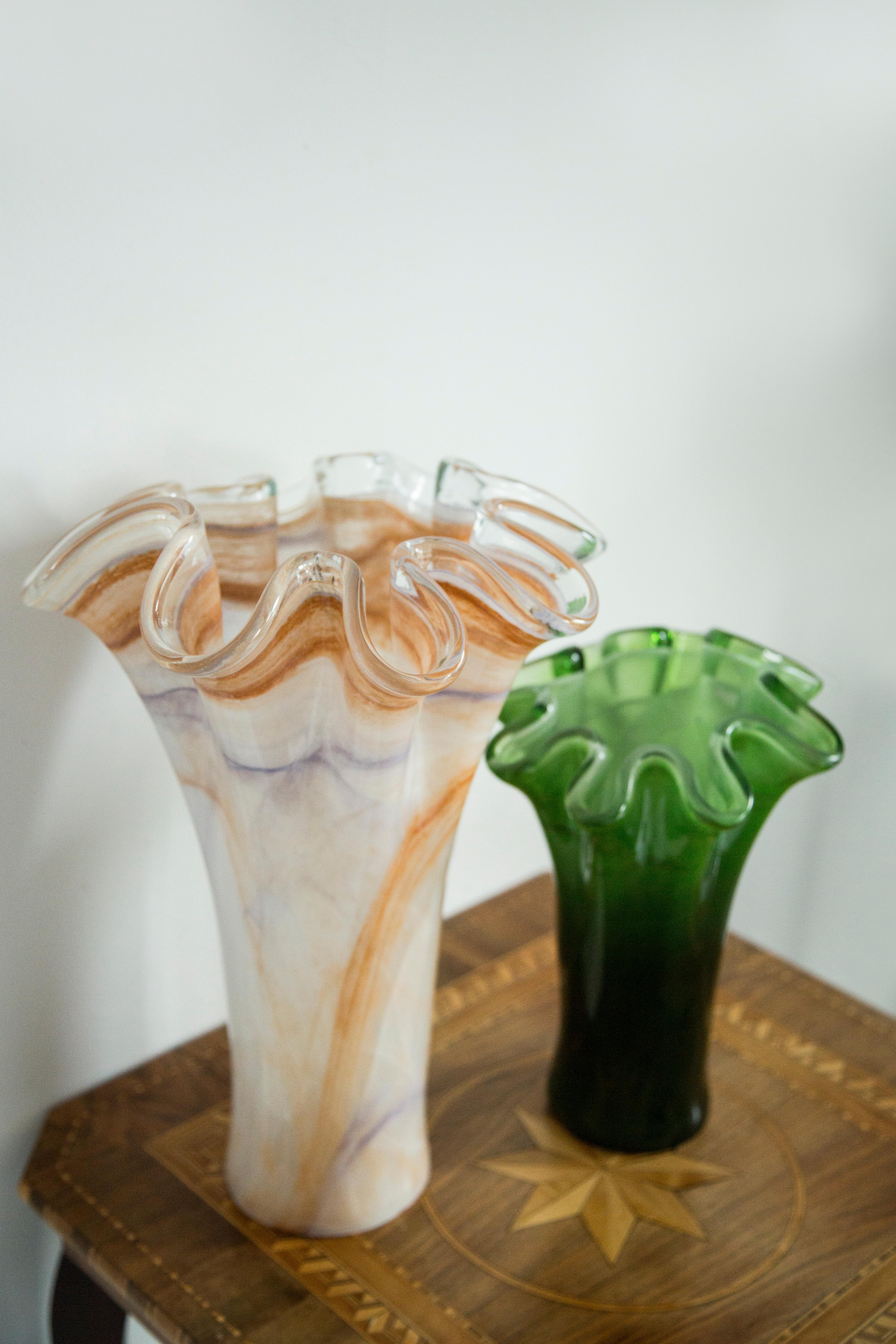Mid-Century Modern Mid Century Vintage Light Orange Big Murano Glass Vase, Italy, 2000s For Sale