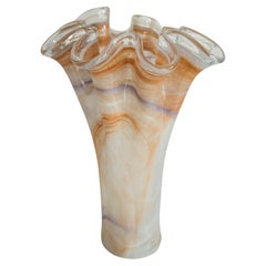 Vaso di vetro di Murano grande arancione chiaro di metà secolo, Italia, anni 2000