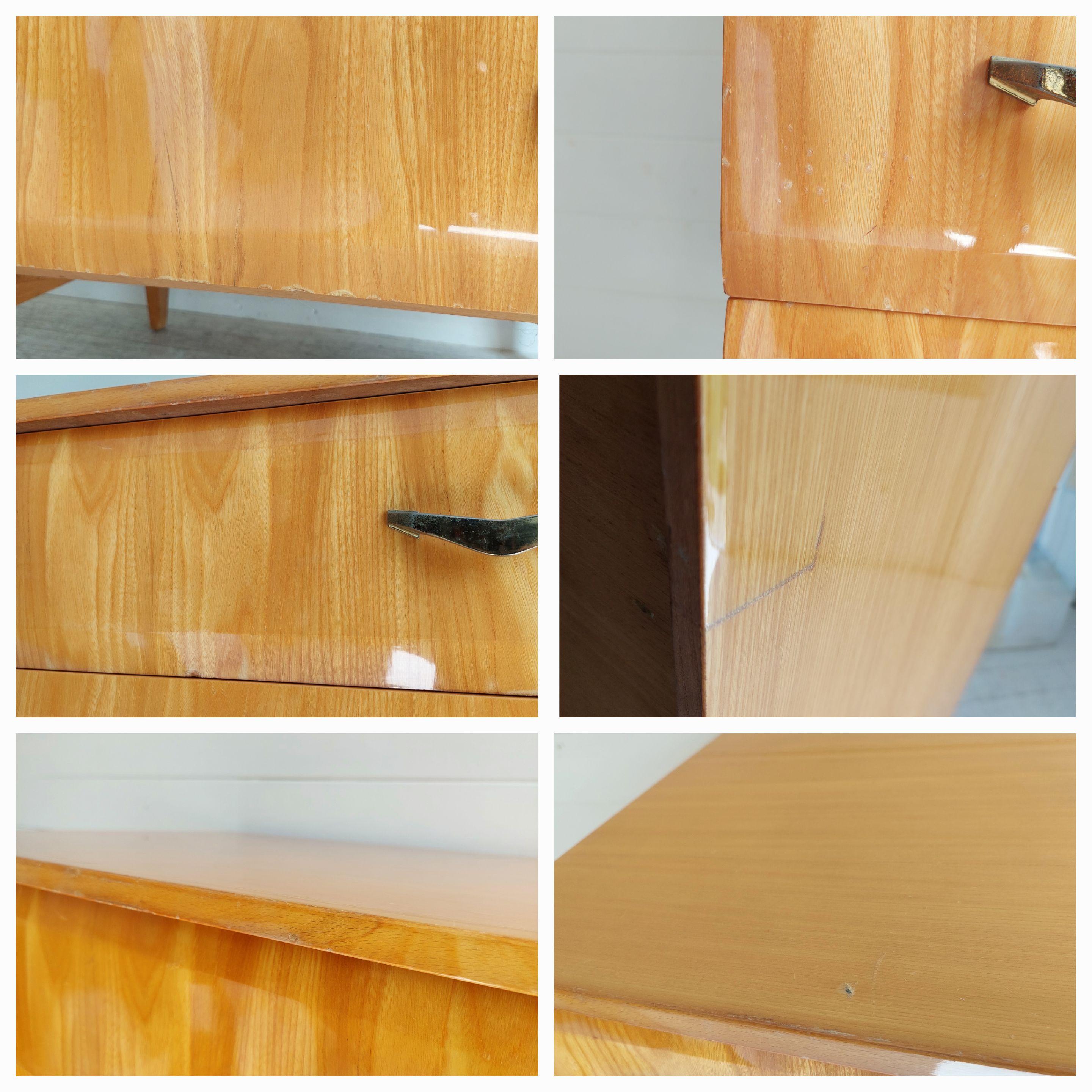 Mid Century Vintage Maple Lacquered Tallboy Chest of Drawers by Meredew, 1960s 11