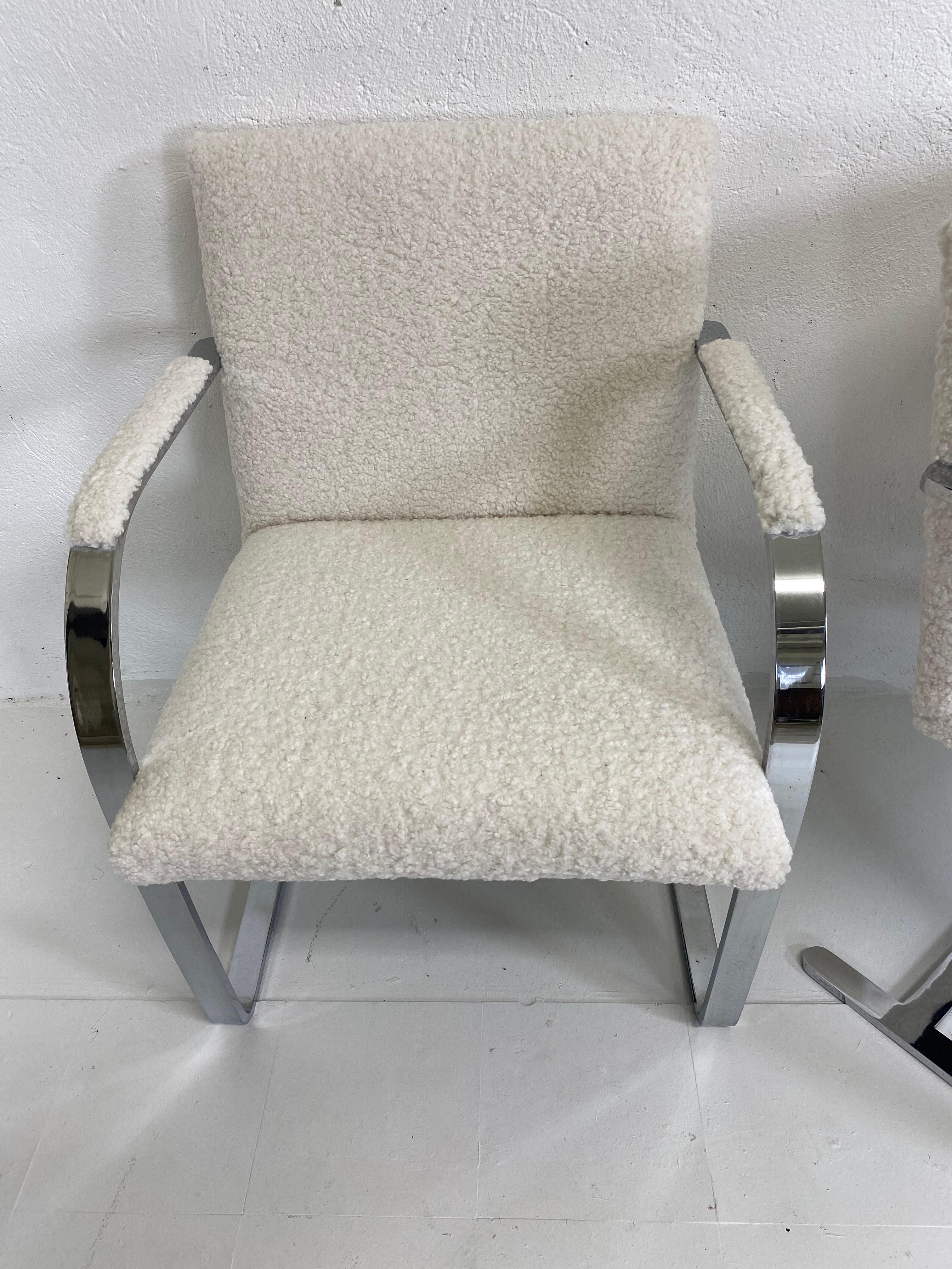 Hand-Crafted Mid century vintage Mies Van Der Rohe Brno chairs by Knoll For Sale