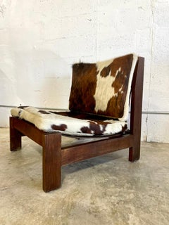 Mid Century Vintage Modern Leather Safari Chair