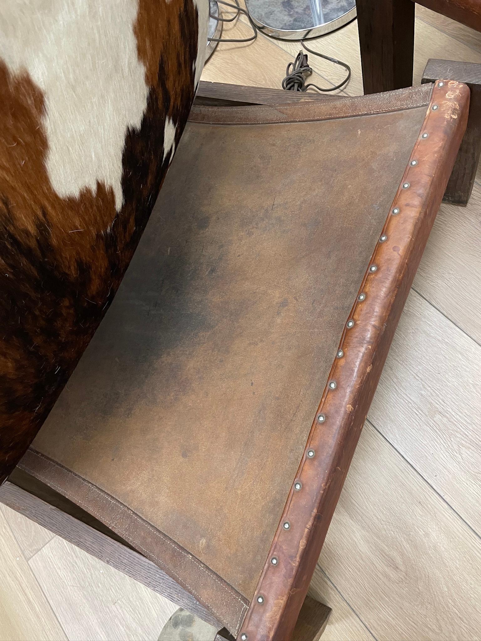 Silla Safari de Piel Moderna Vintage de Mitad de Siglo en venta 1
