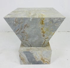 Midcentury Vintage Modern Marble Pedestal / Table