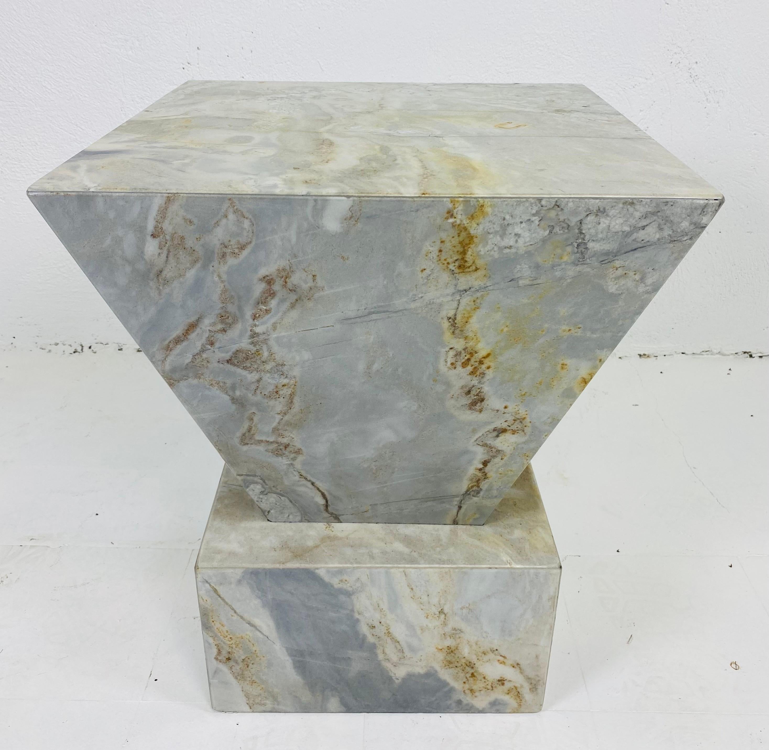 Midcentury Vintage Modern Marble Pedestal / Table For Sale 1