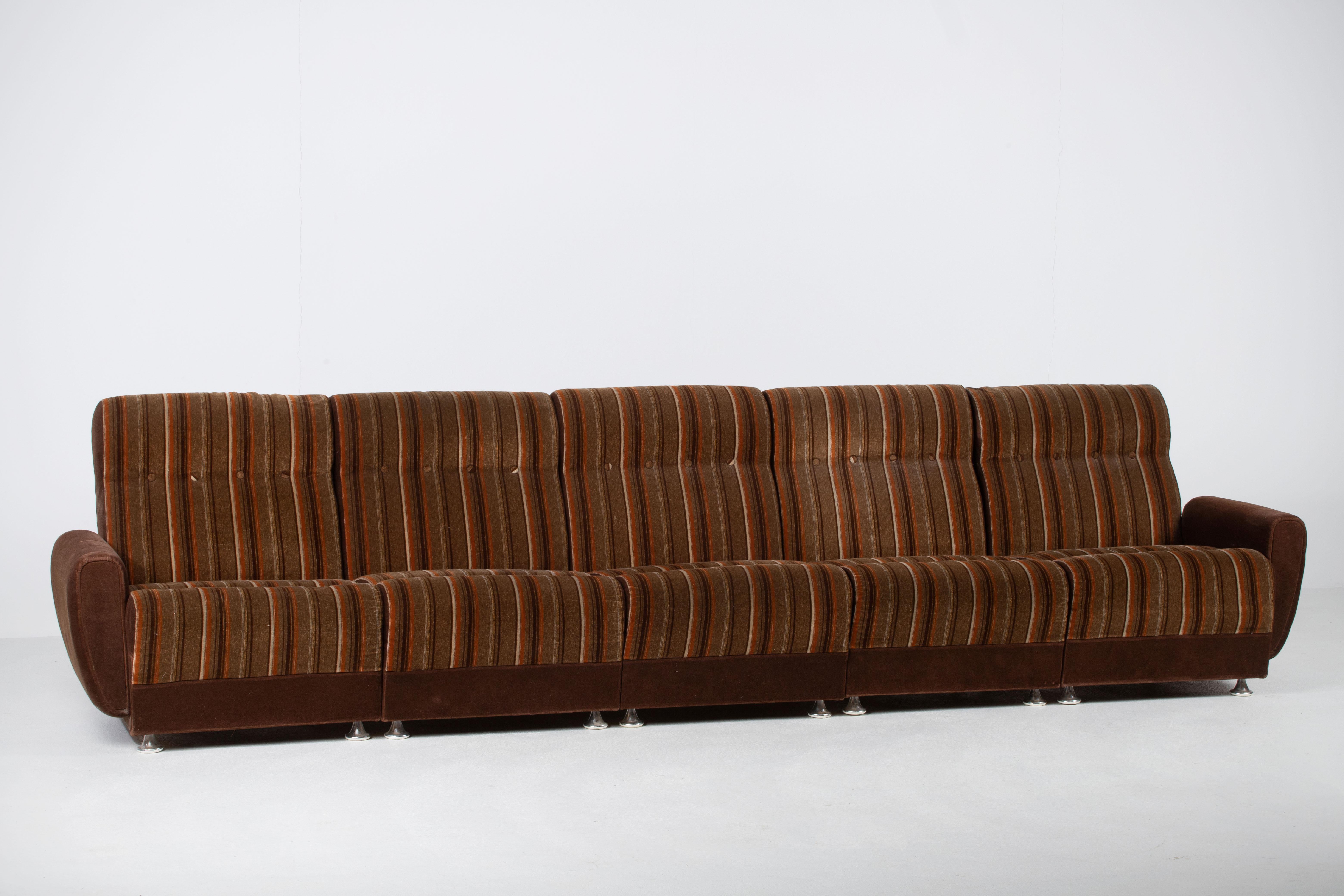 Mid-Century Vintage Modular Sectional Sofa Suite, 1970 In Good Condition For Sale In Wiesbaden, DE