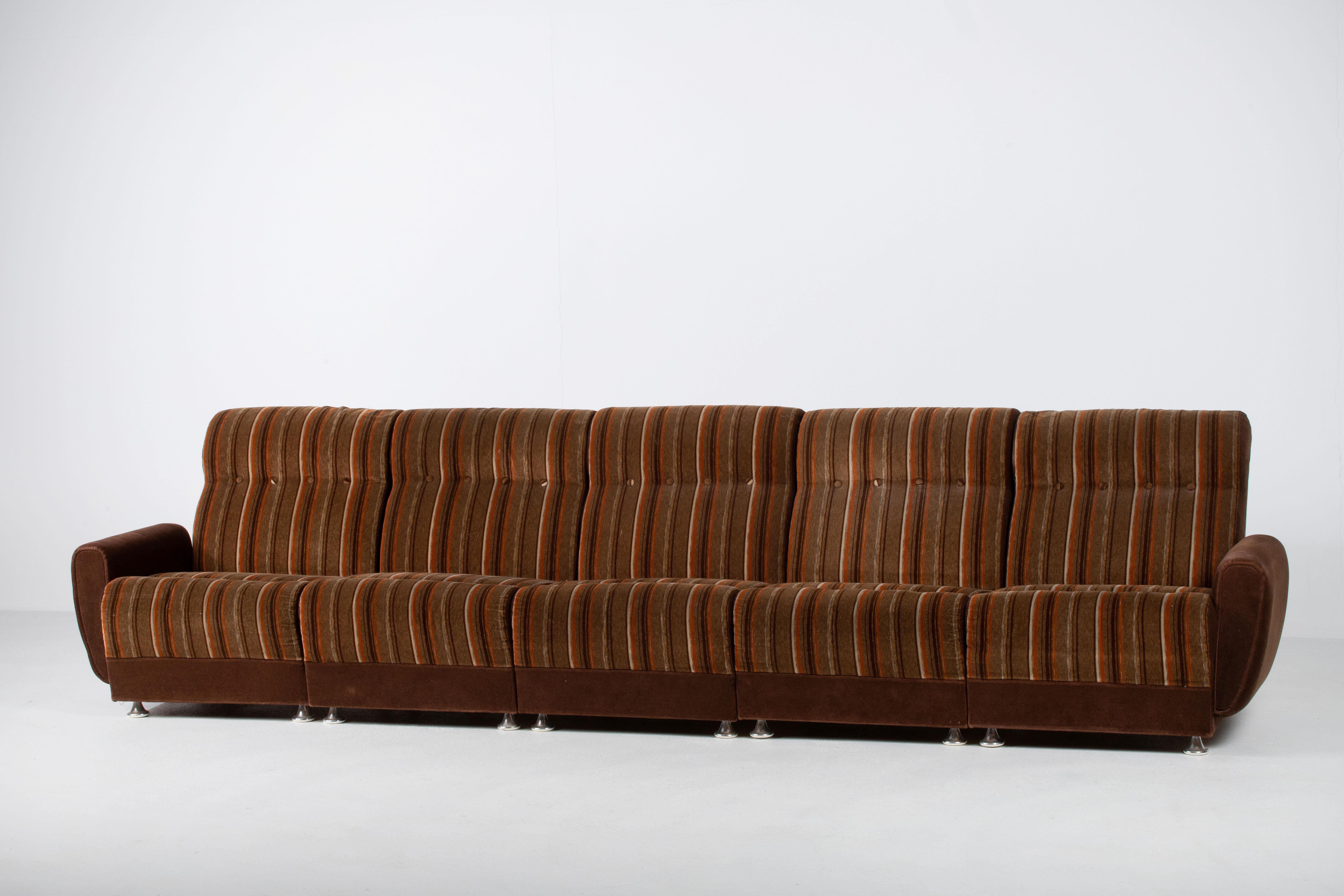 Late 20th Century Mid-Century Vintage Modular Sectional Sofa Suite, 1970 For Sale