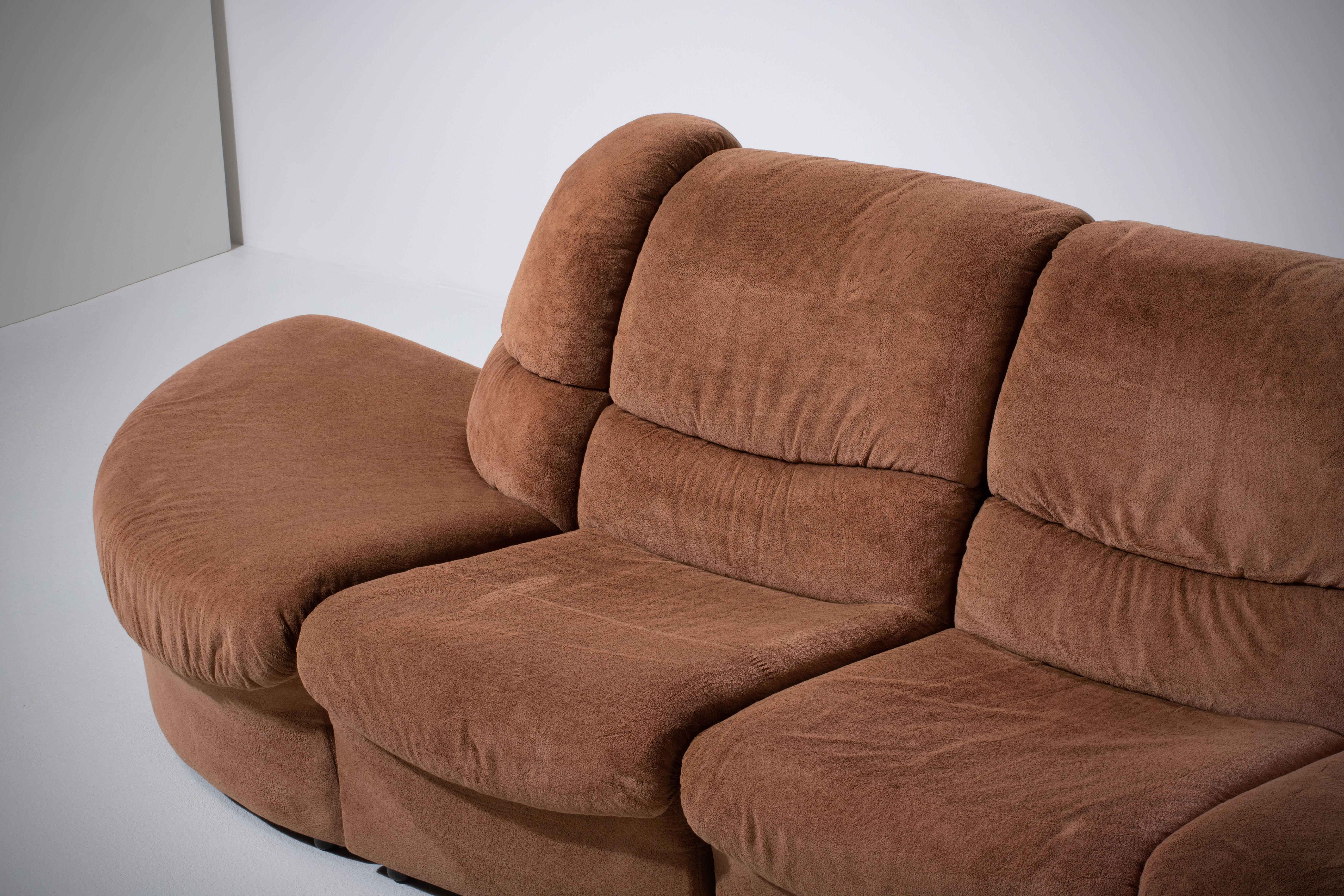 French Mid-Century Vintage Modular Sectional Sofa Suite, France, 1970