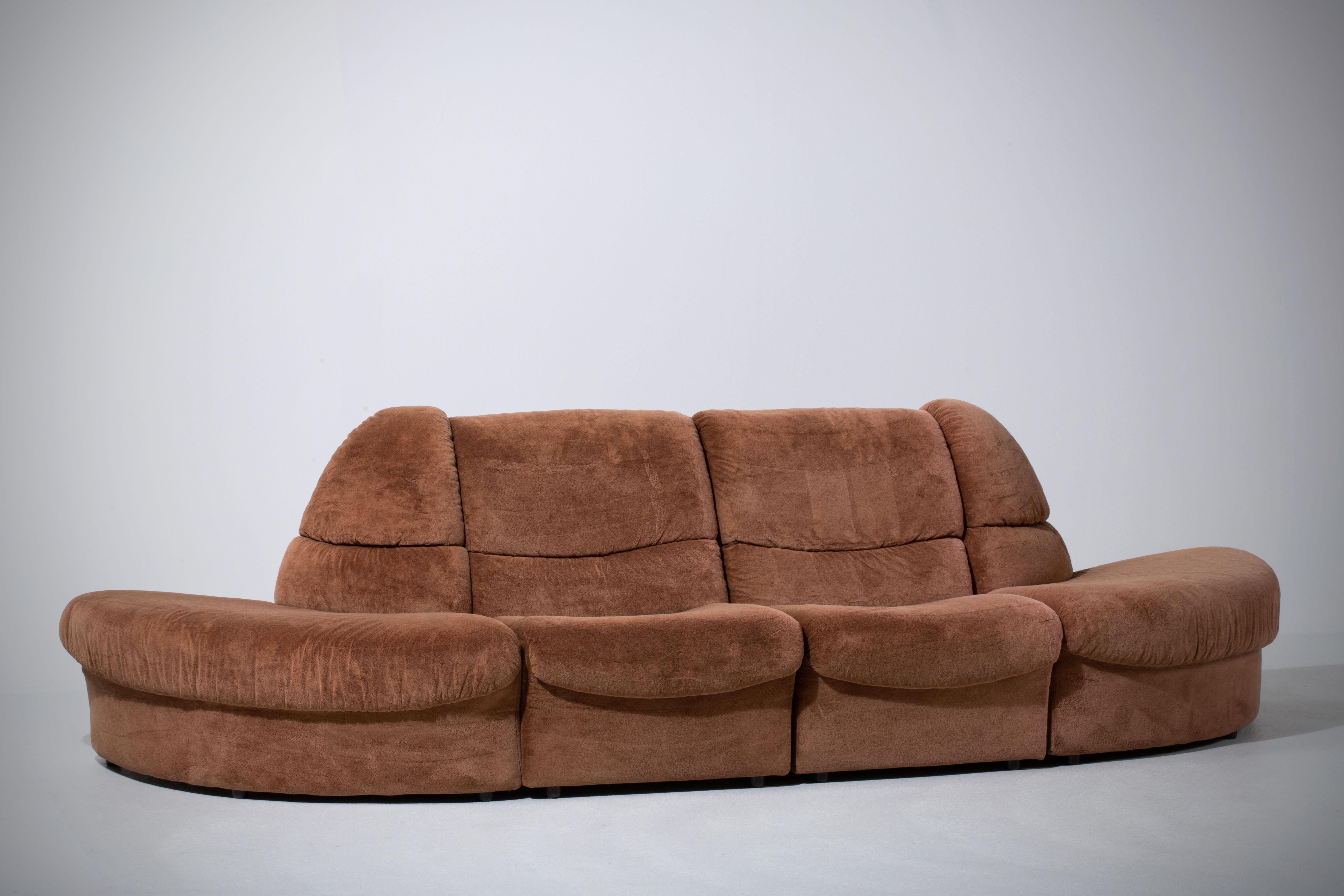 Late 20th Century Mid-Century Vintage Modular Sectional Sofa Suite, France, 1970 For Sale
