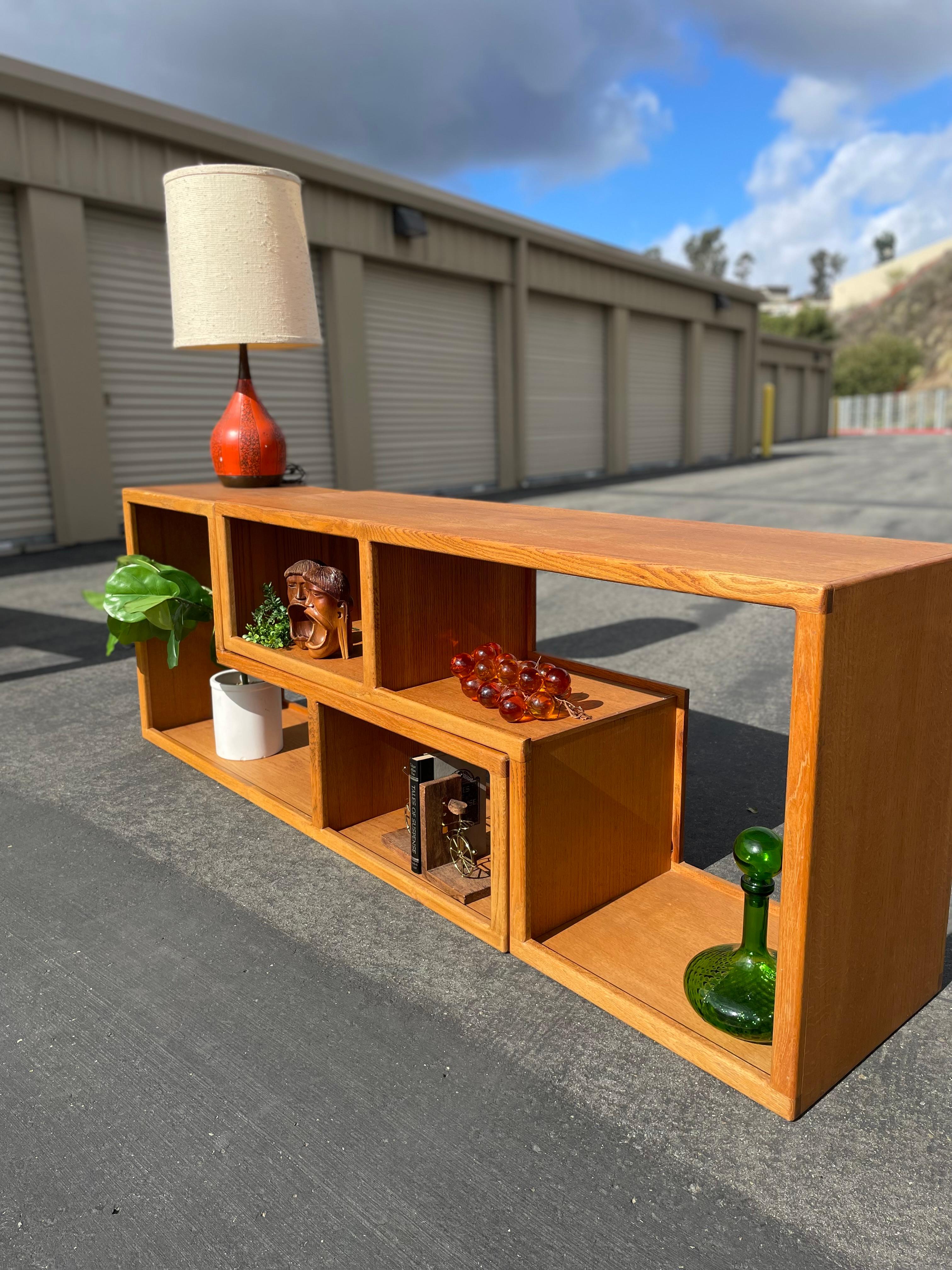 Oak Mid Century Vintage Modular Shelves