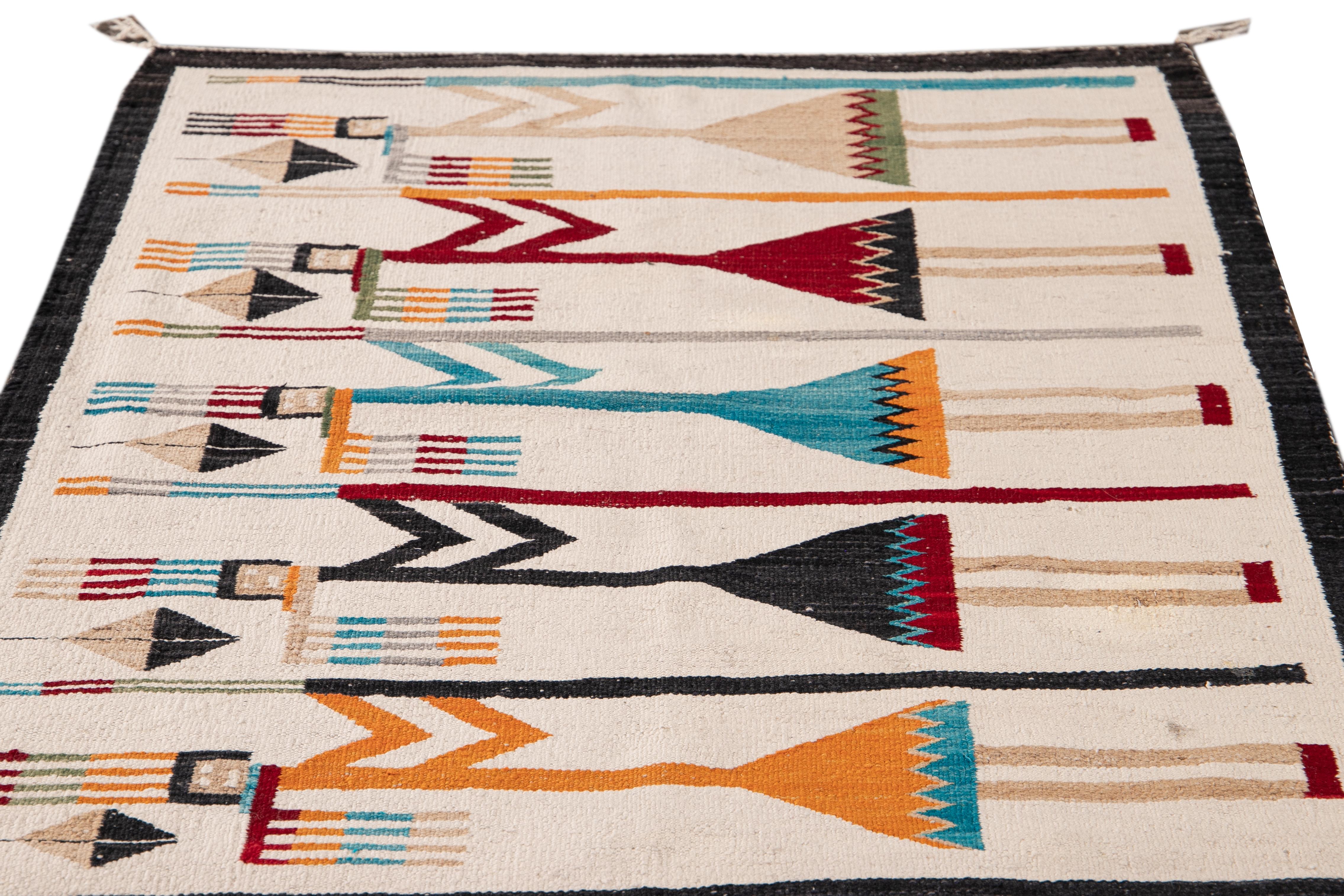 Mid-Century Vintage Native American Yei Pictorial Blanket In Excellent Condition In Norwalk, CT