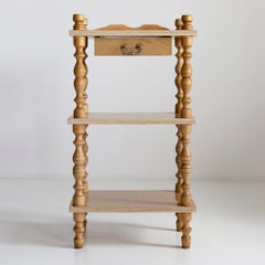 Mid Century Vintage Night Table, Whatnot, Shelf, Stand, Beechwood, Europe, 1960s