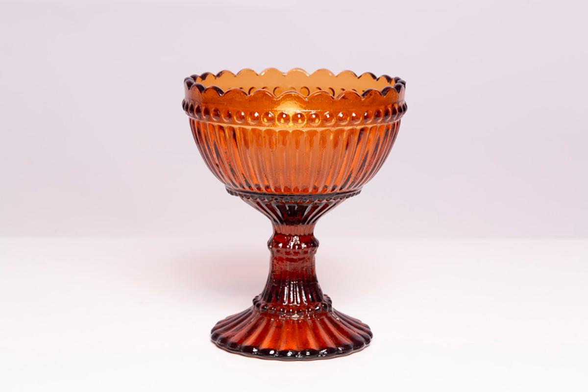 20th Century Mid Century Vintage Orange Glass Sugar or Fruit Bowl, Italy, 1960s For Sale