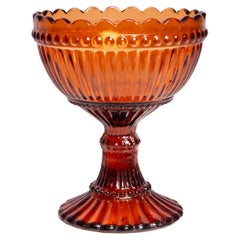 Mid Century Retro Orange Glass Sugar or Fruit Bowl, Italy, 1960s