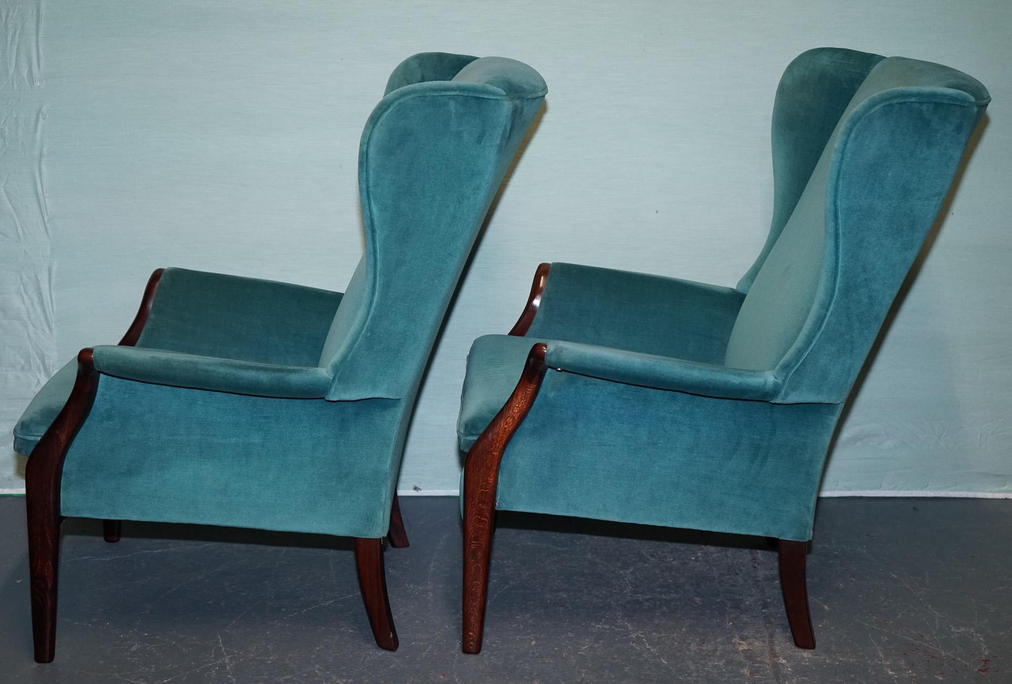 Tissu Paire d'armoires en toile bleue PARER KNOLL FROXFIELD du milieu du siècle dernier en vente