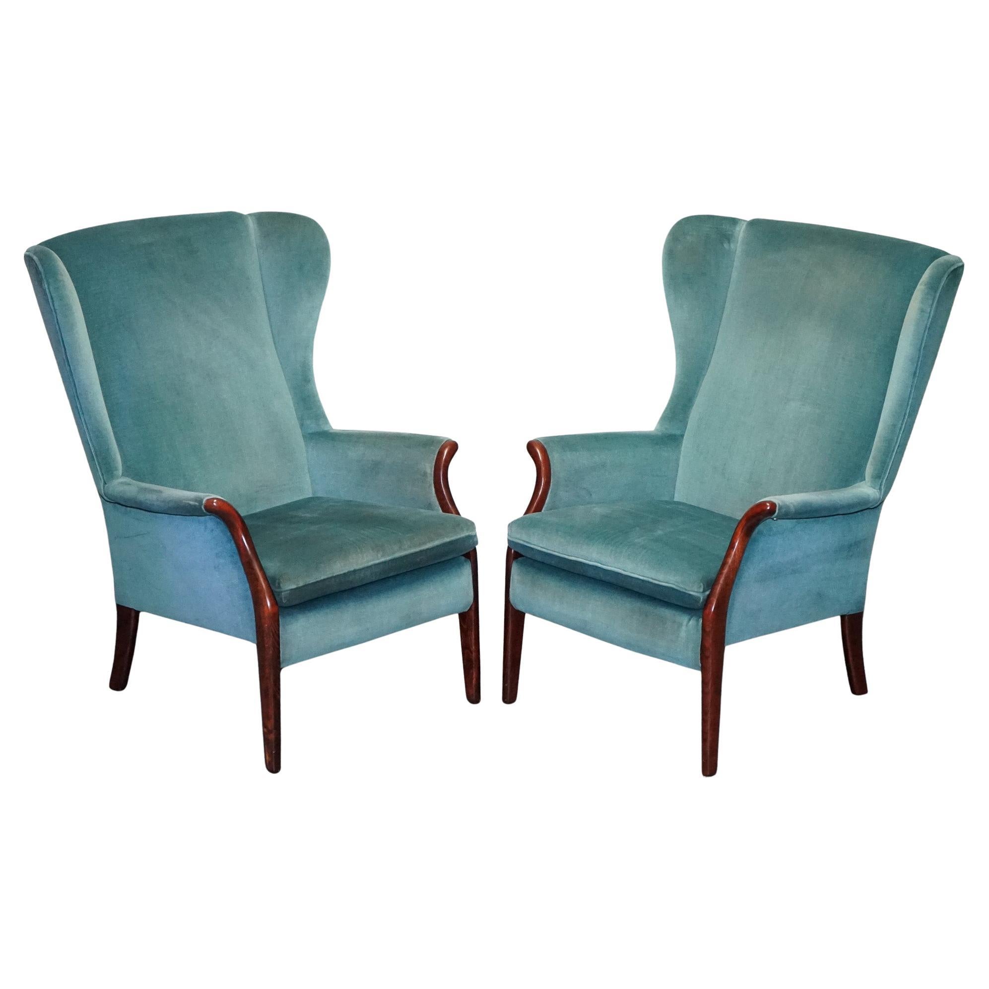 Paire d'armoires en toile bleue PARER KNOLL FROXFIELD du milieu du siècle dernier