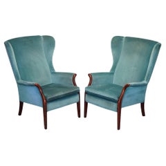 Paire d'armoires en toile bleue PARER KNOLL FROXFIELD du milieu du siècle dernier