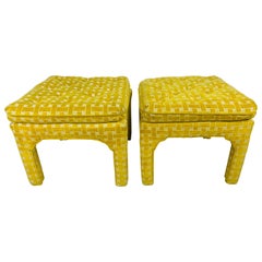 Mid century vintage Parsons style benches after Milo Bowman