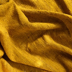 Mid-Century Vintage Persian Mazandaran Kilim in Golden Yellow Wool, Minimalist