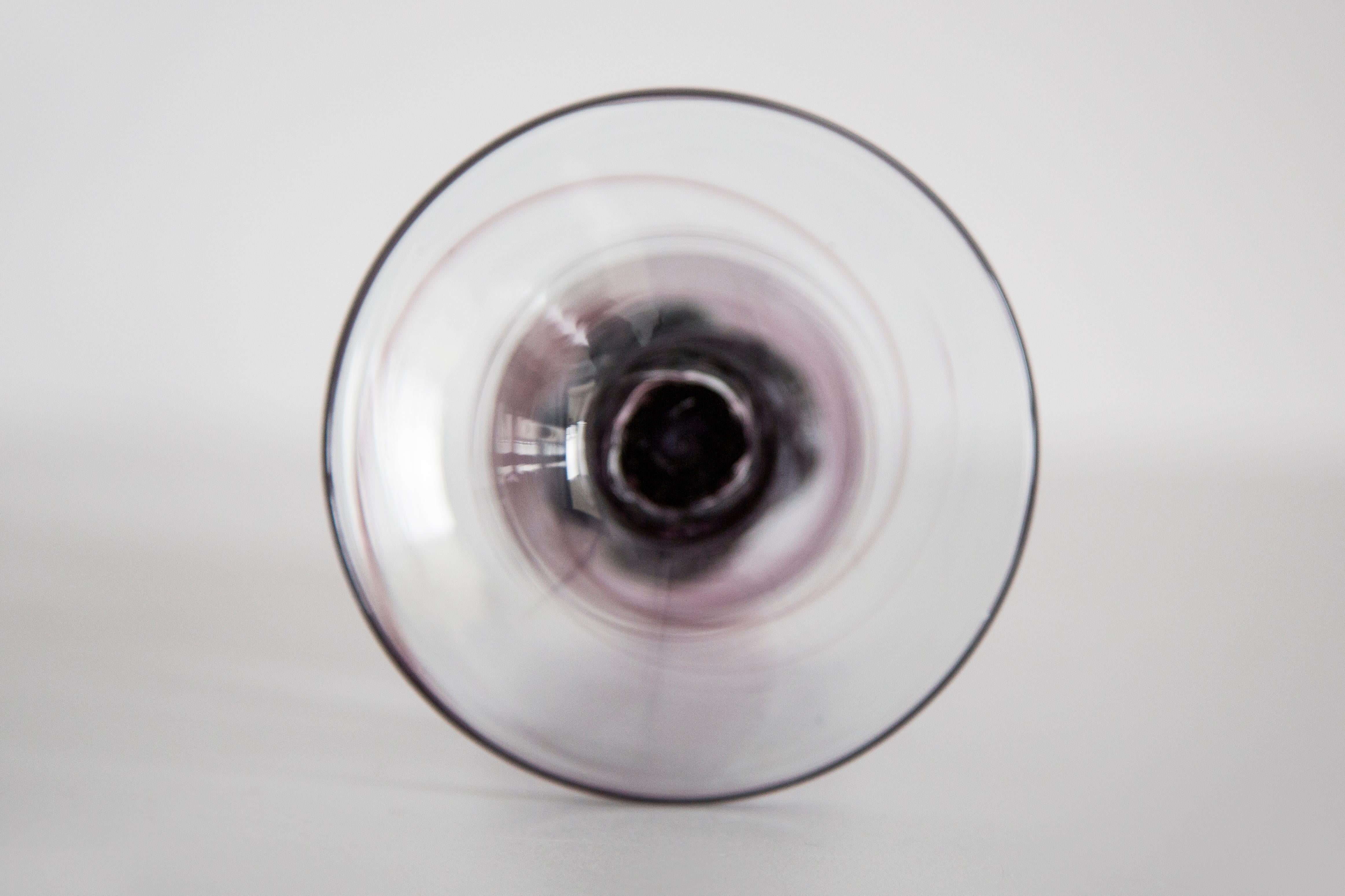 Mid Century Vintage Purple Artistic Glass Vase, Candlestick, Europe, 1970s For Sale 5