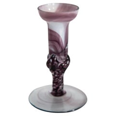 Jarrón de cristal artístico morado Mid Century Vintage, Candelabro, Europa, años 70