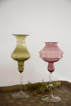 Vase en verre décoratif violet vintage du milieu du siècle, Europe, années 1960