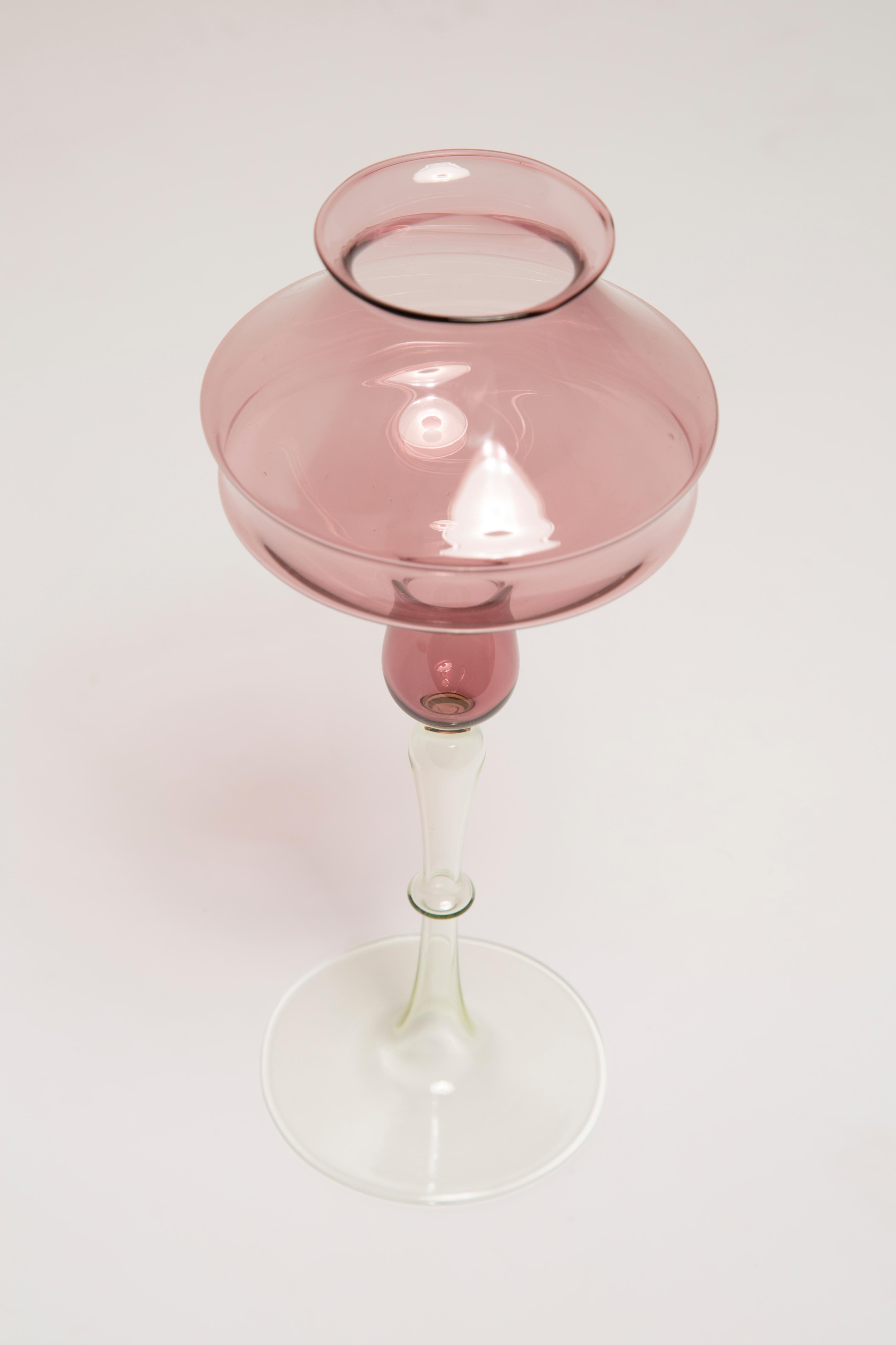 Midcentury Vintage Purple Decorative Glass Vase, Europe, 1960s For Sale 1