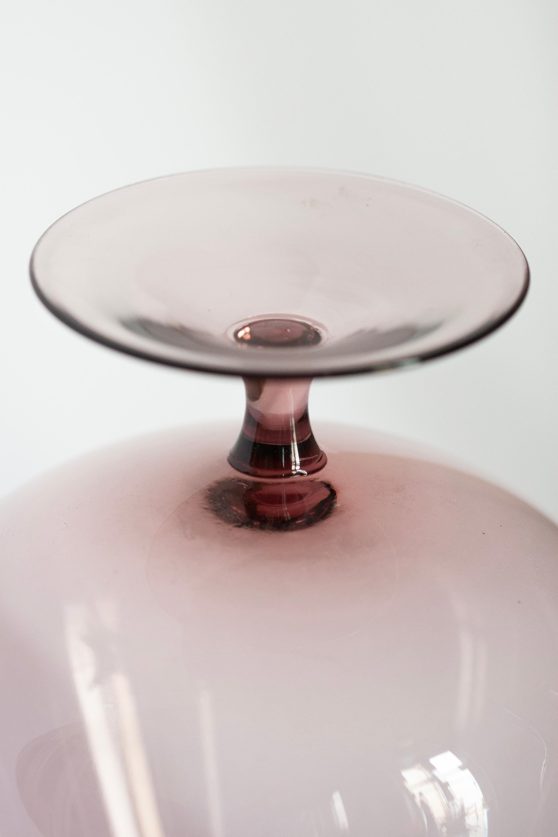 20th Century Mid Century Vintage Purple Decorative Glass Vase, Europe, 1960s For Sale