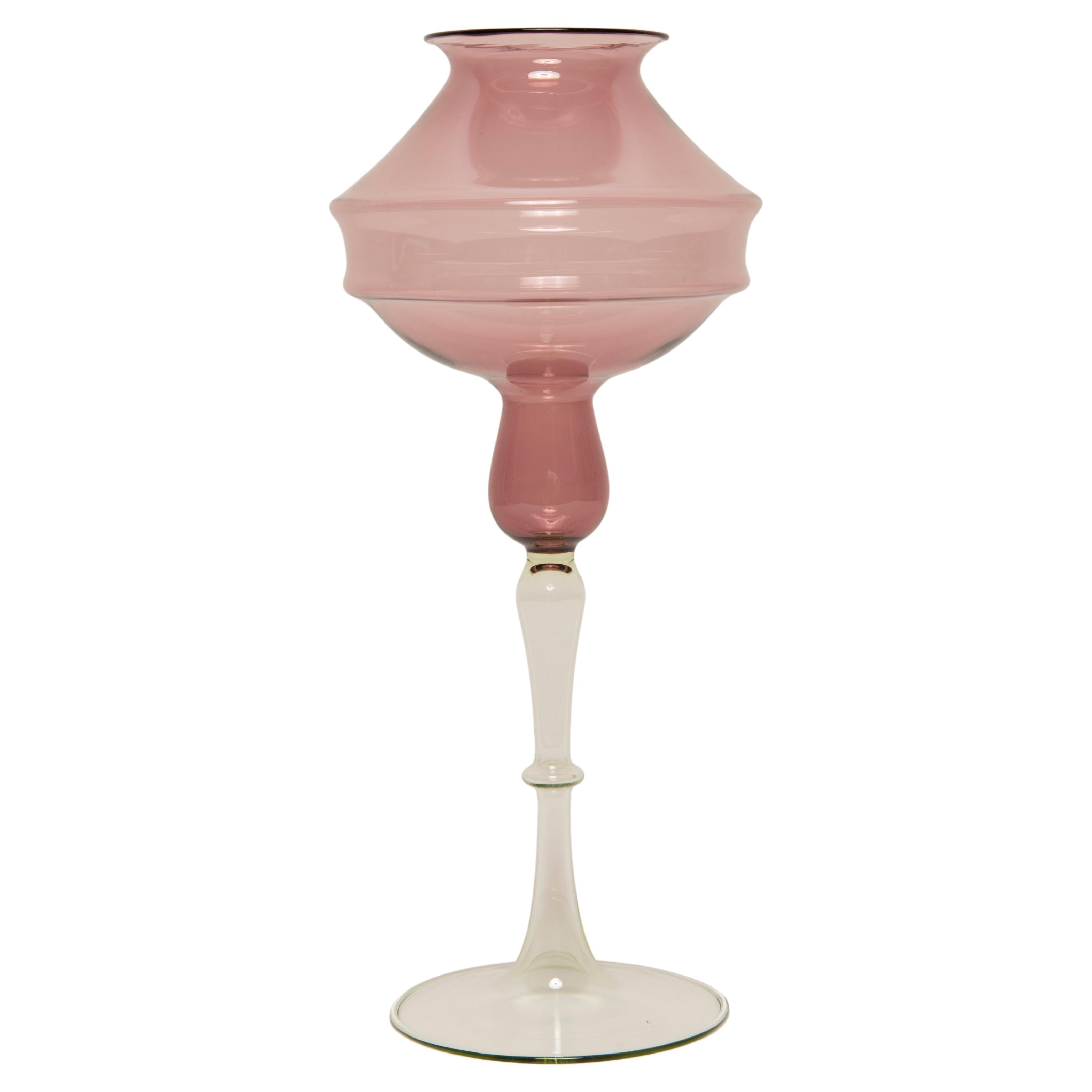 Midcentury Vintage Purple Decorative Glass Vase, Europe, 1960s For Sale