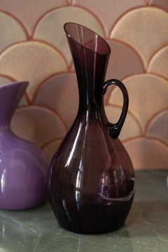Mid Century Vintage Purple Decorative Glass Vase Pot, Europe, 1960s