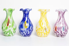 Mid Century Vintage Purple Dots Small Murano Vase, Italy, 1960s