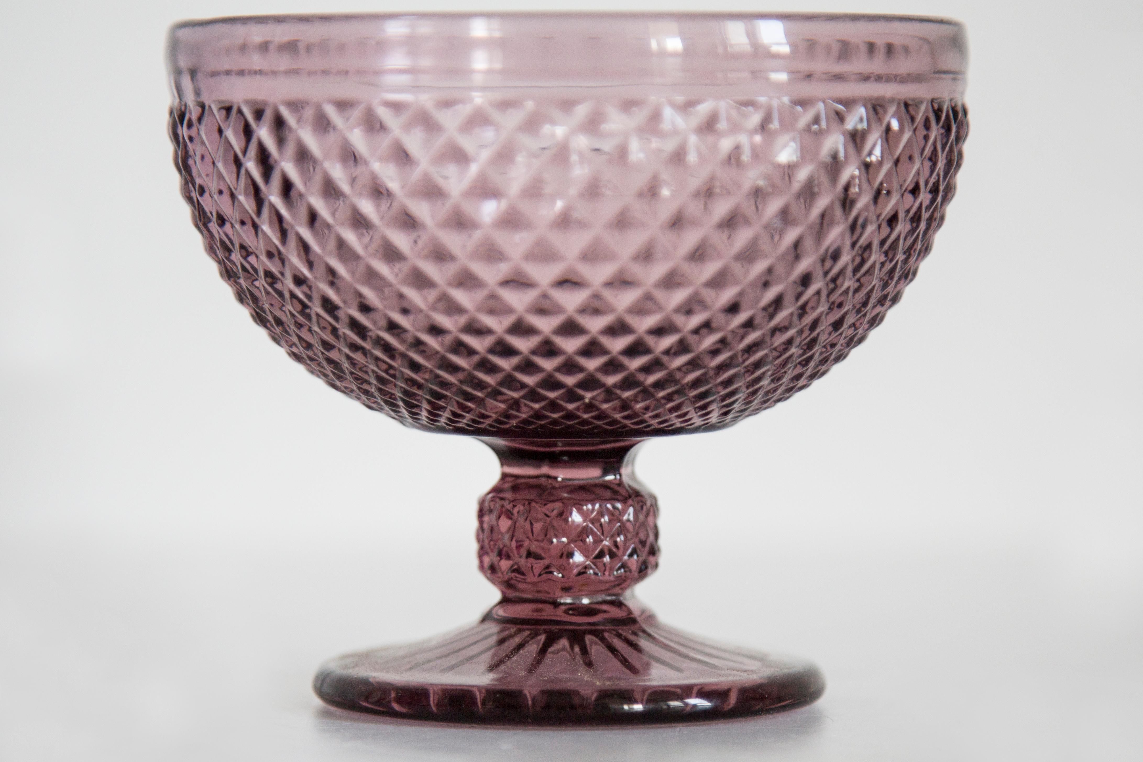 Mid Century Vintage Purple Glass Sugar Bowl, Italy, 1960s In Good Condition For Sale In 05-080 Hornowek, PL