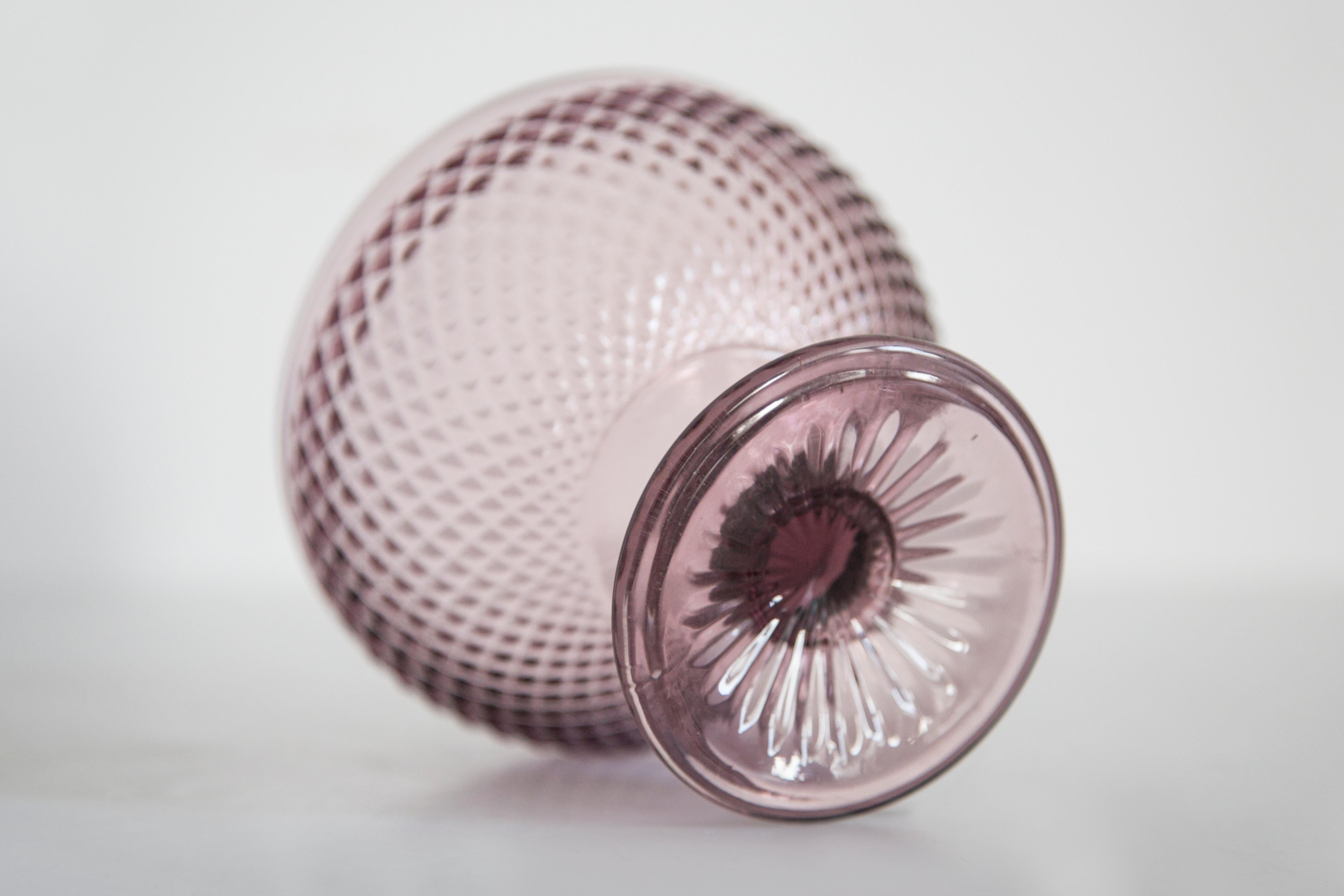 20th Century Mid Century Vintage Purple Glass Sugar Bowl, Italy, 1960s For Sale