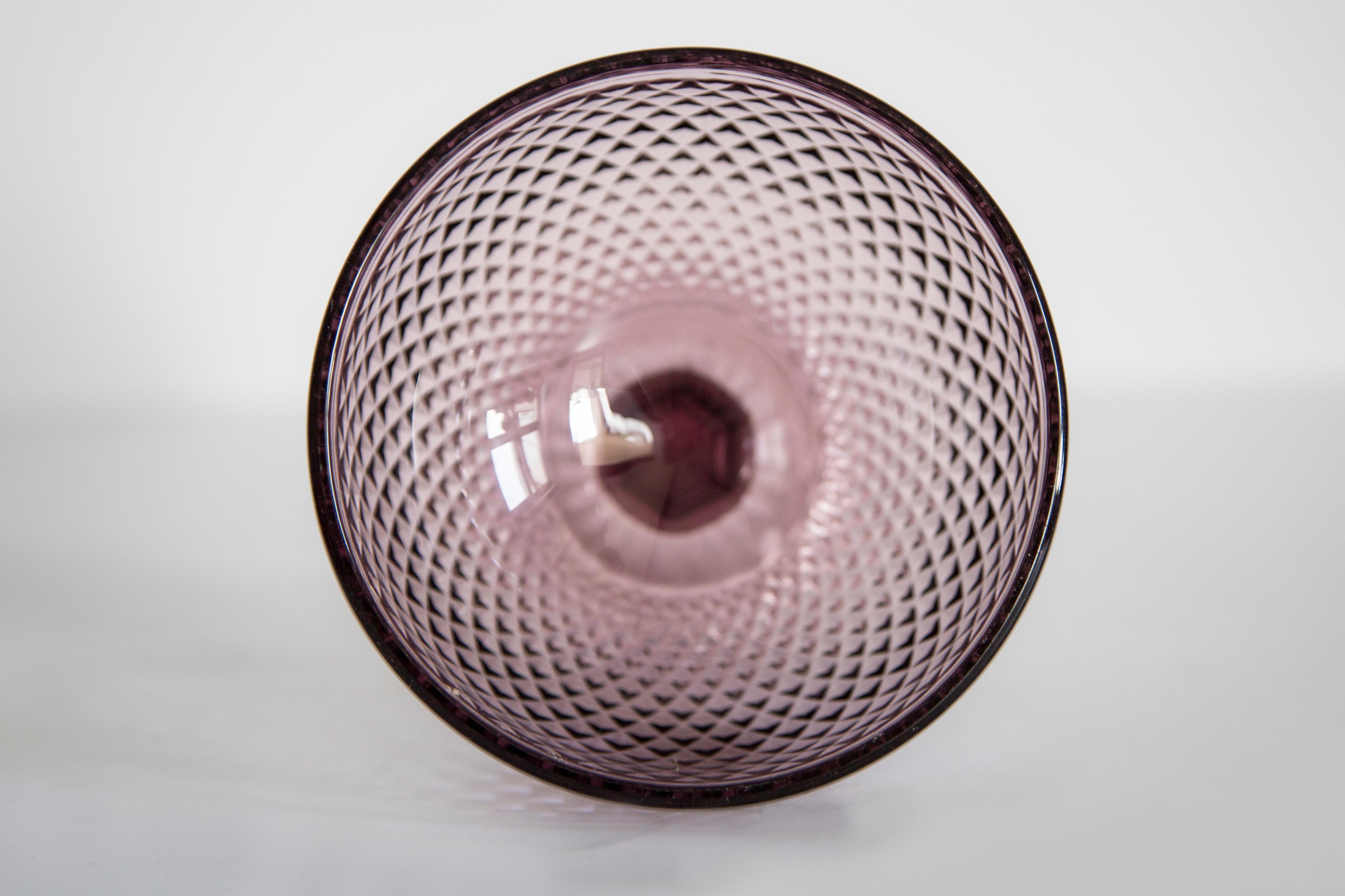 Mid Century Vintage Purple Glass Sugar Bowl, Italy, 1960s For Sale 2