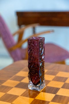 Vase en verre violet Ingrid Rock Crystal, Allemagne, 1970